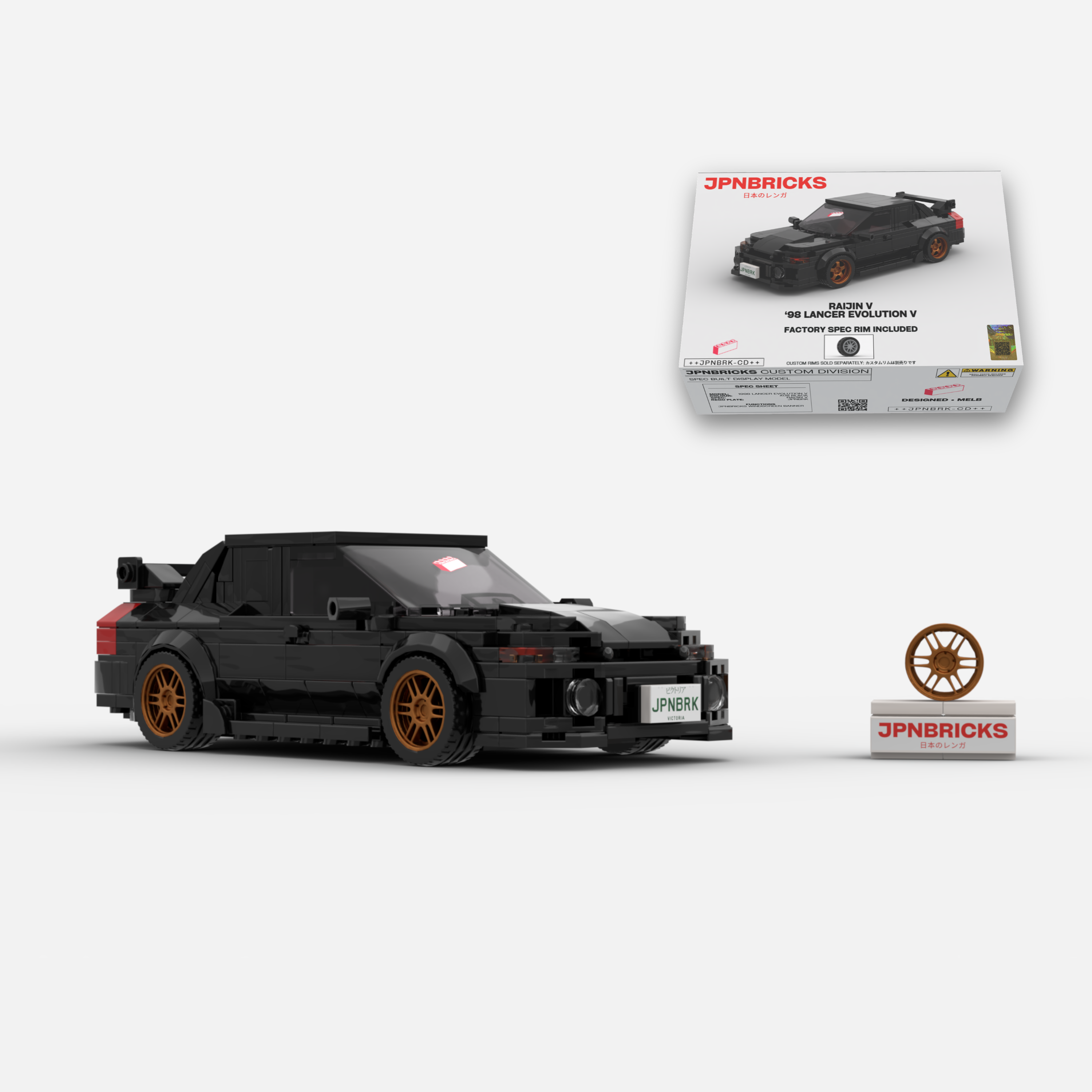 1998 Lancer Evolution V X08 Black Brick Car Model Kit