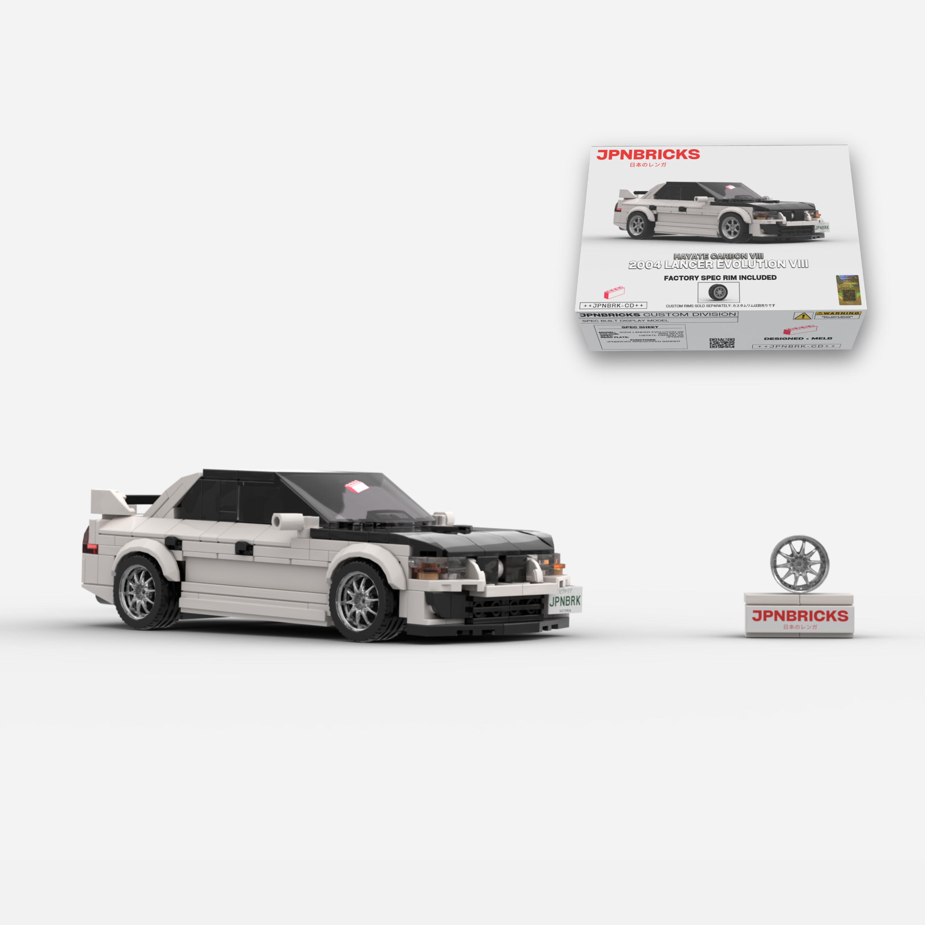 2004 Lancer Evolution VIII W83 White Brick Car Model Kit