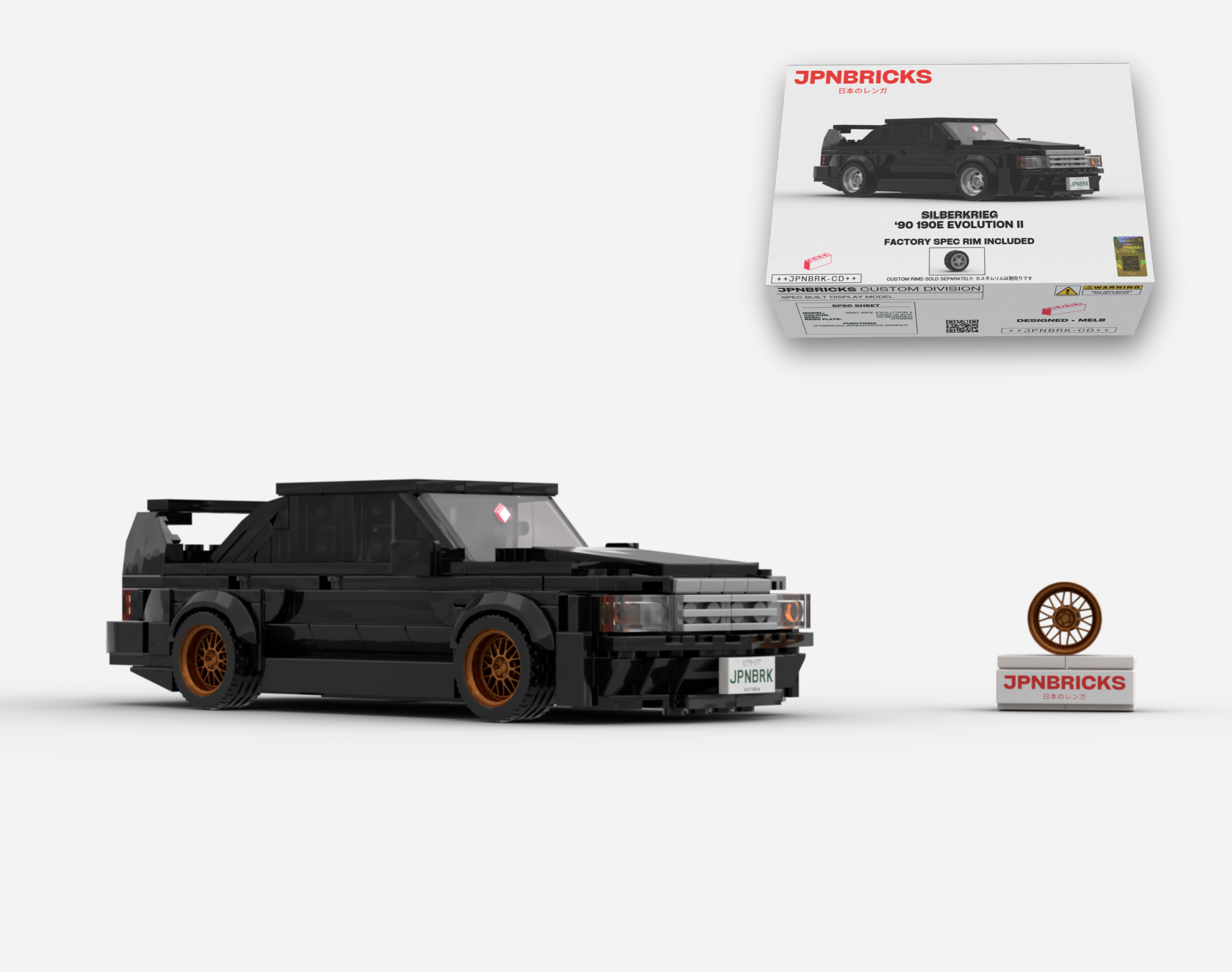 1990 190E EVOLUTION II DB99 BLACK BRICK CAR MODEL KIT