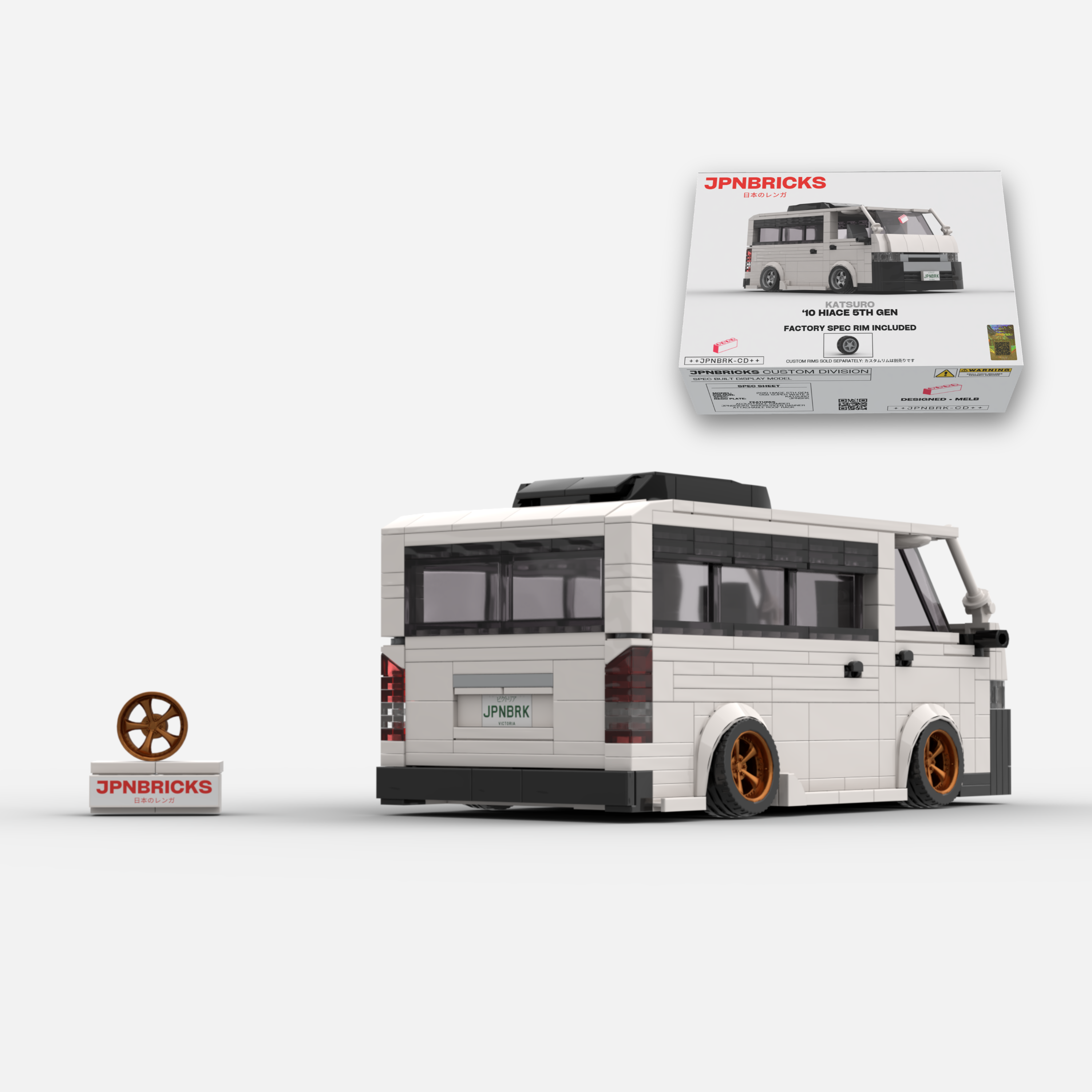 2010 HiAce 5th Gen 058 Super White Brick Car Model Kit