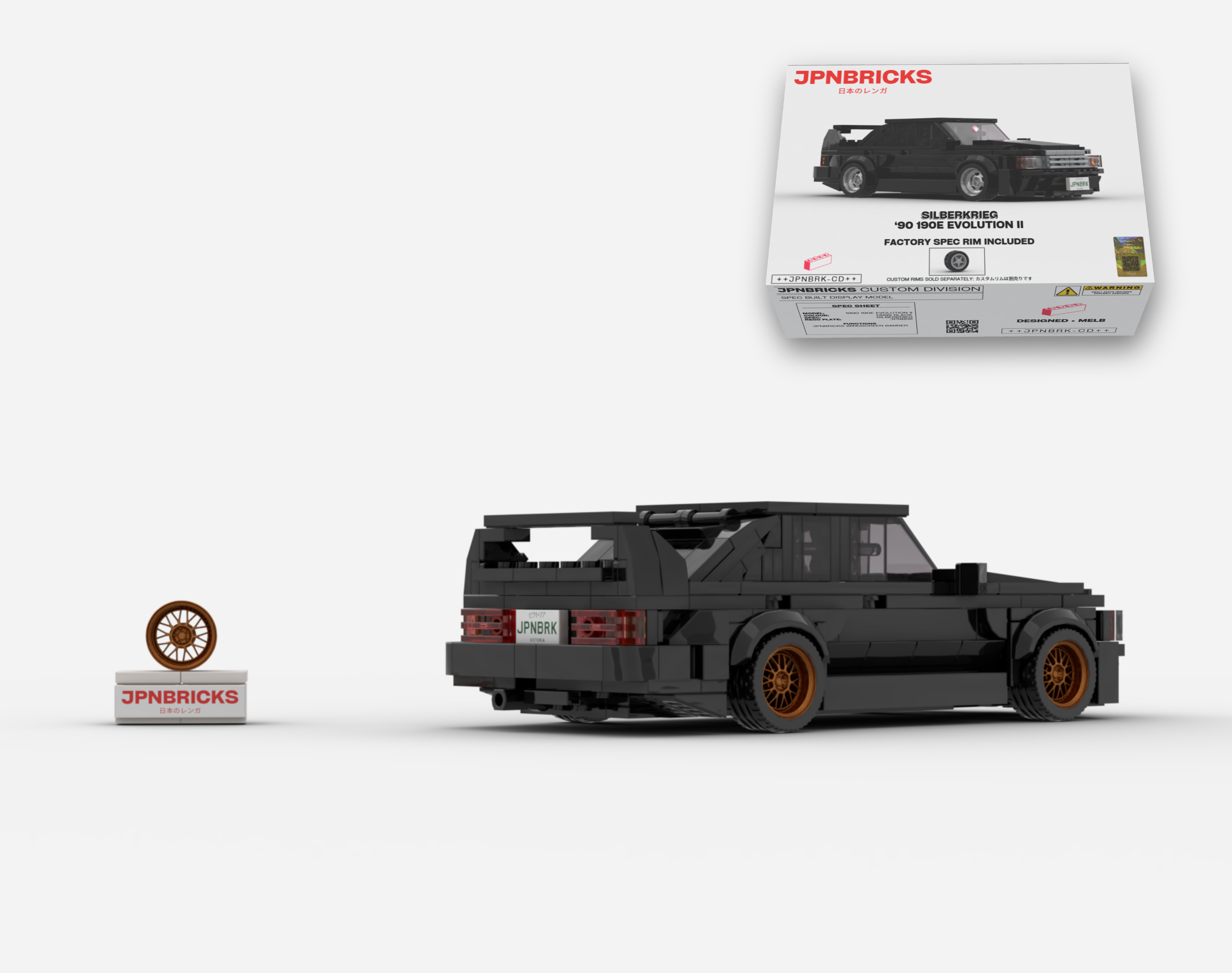 1990 190E EVOLUTION II DB99 BLACK BRICK CAR MODEL KIT