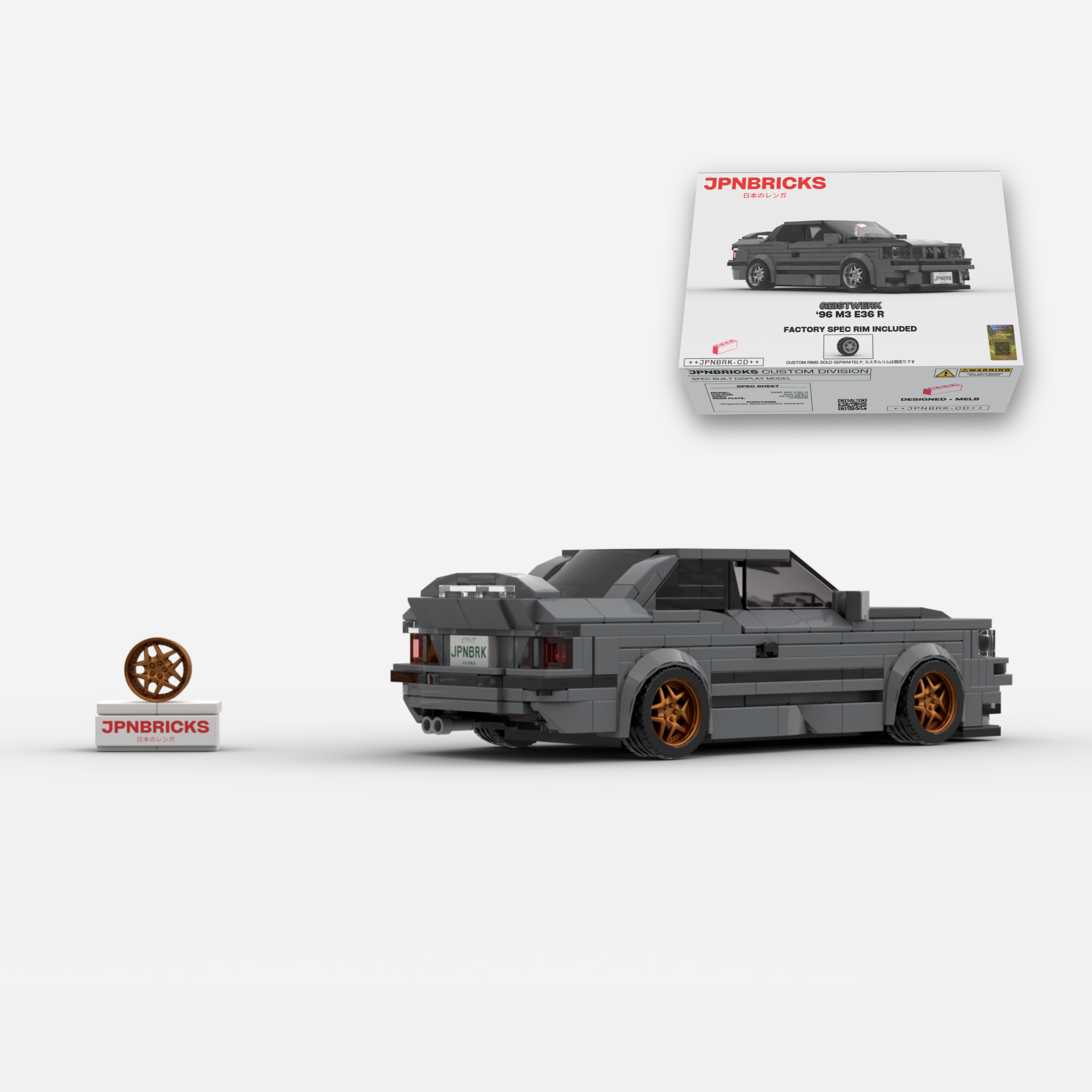 1996 M3 E36 R 400 Grey Brick Car Model Kit