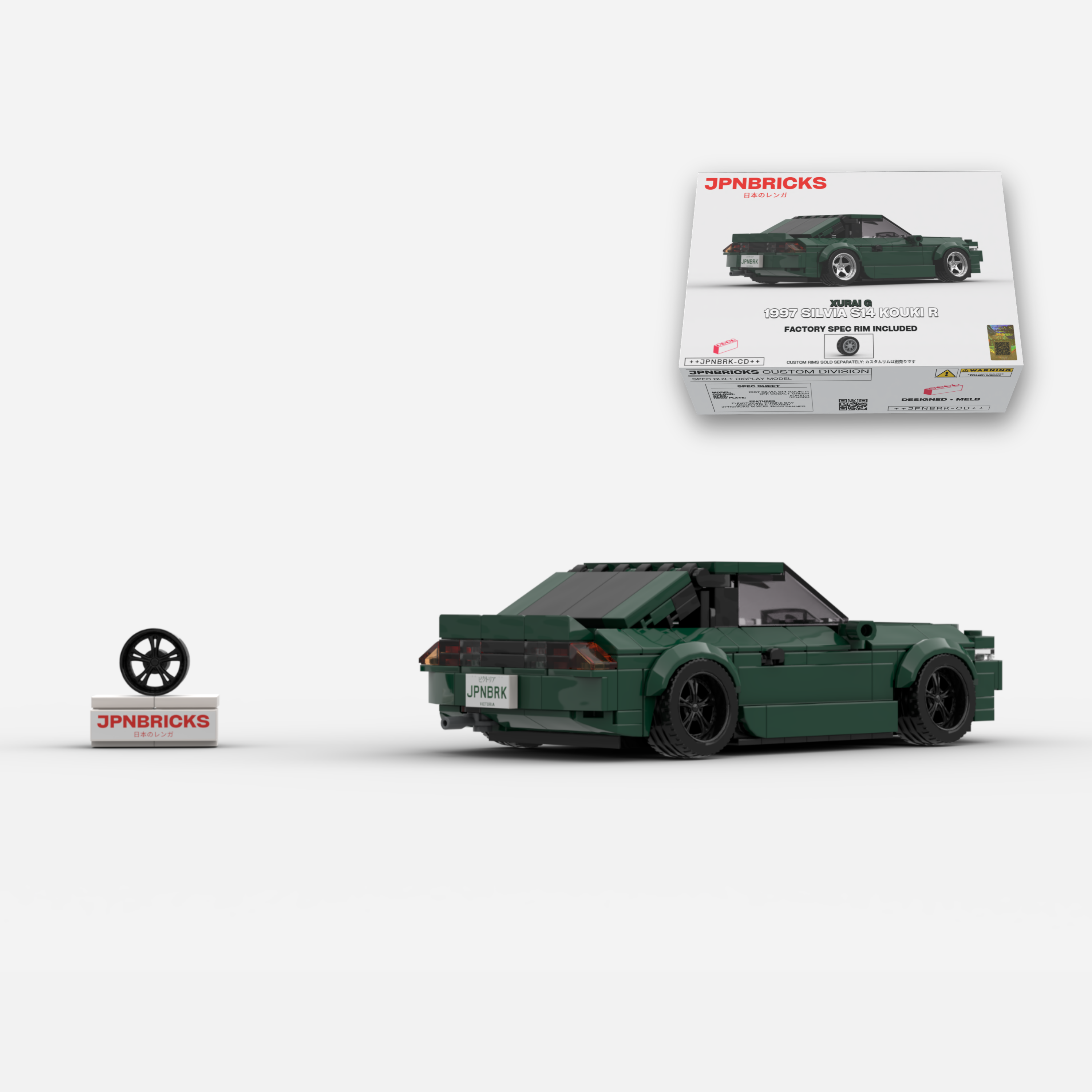 [PRE-ORDER] 1997 Silvia S14 Kouki R DN1 Cobalt Green Brick Car Model Kit
