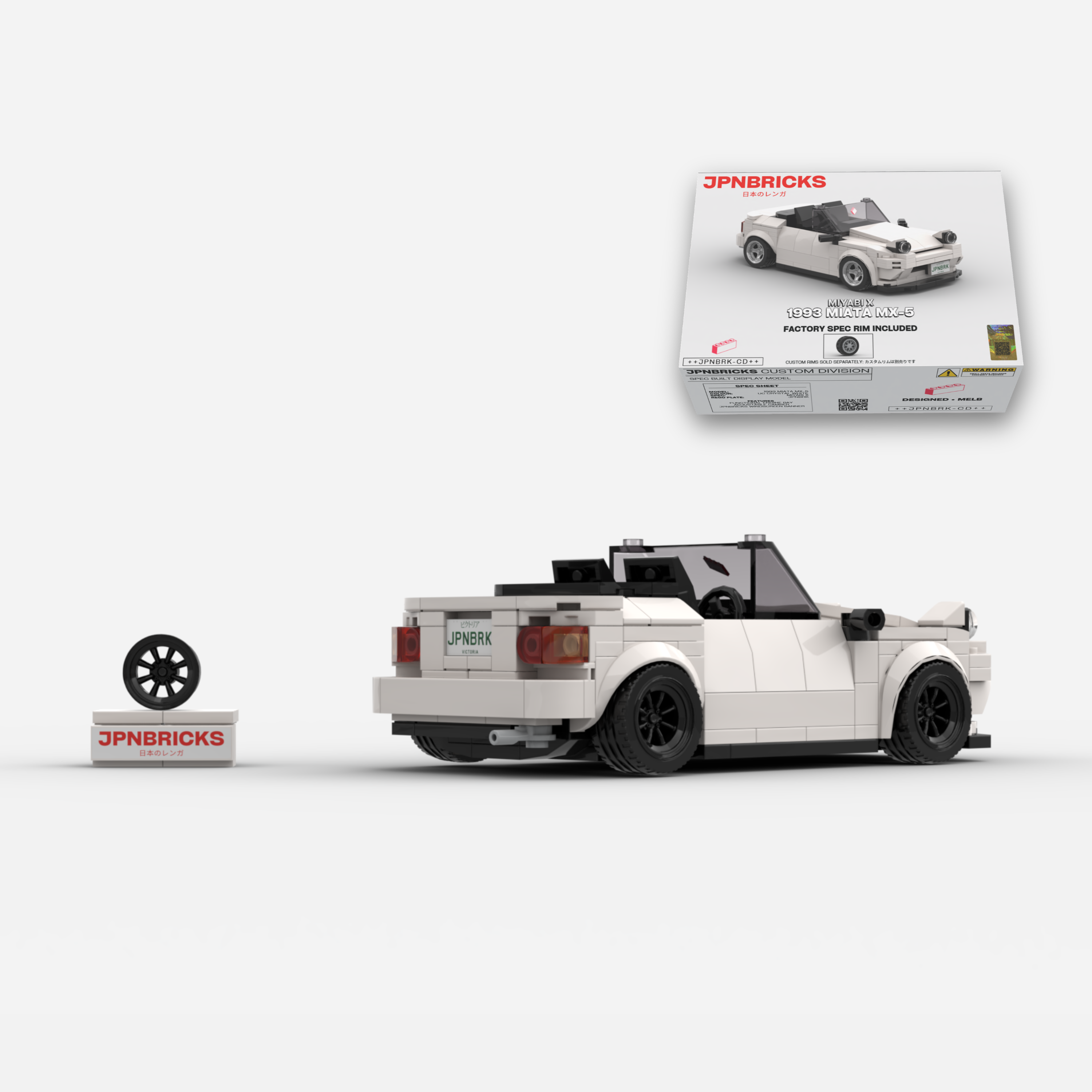 1993 Miata MX-5 UC Crystal White Brick Car Model Kit
