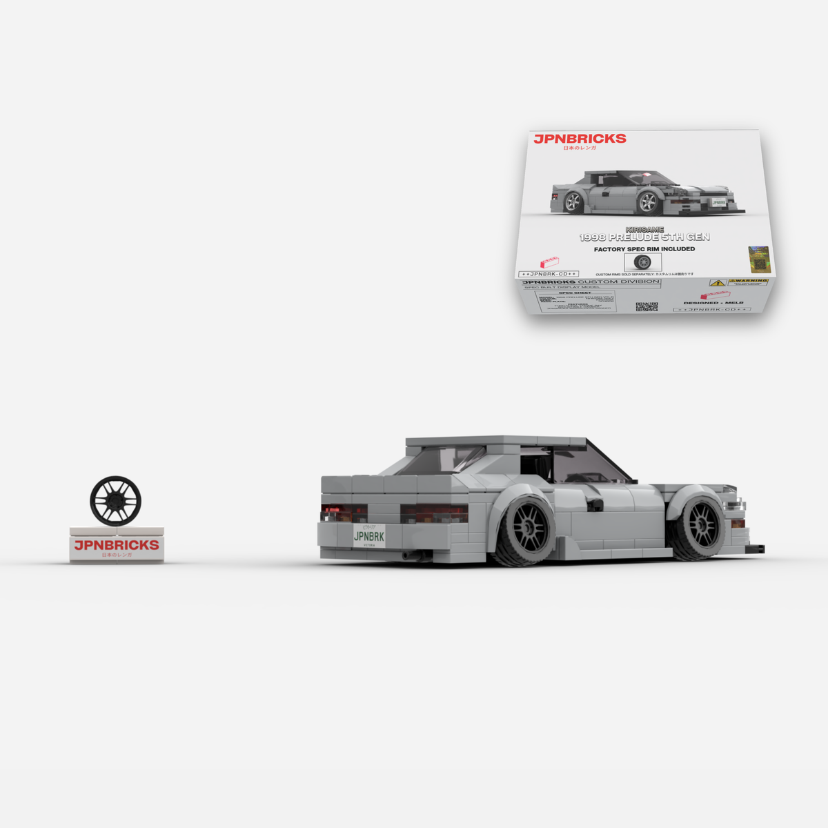 1998 Prelude 5th Gen VTi-R NH623M Grey Brick Car Model Kit
