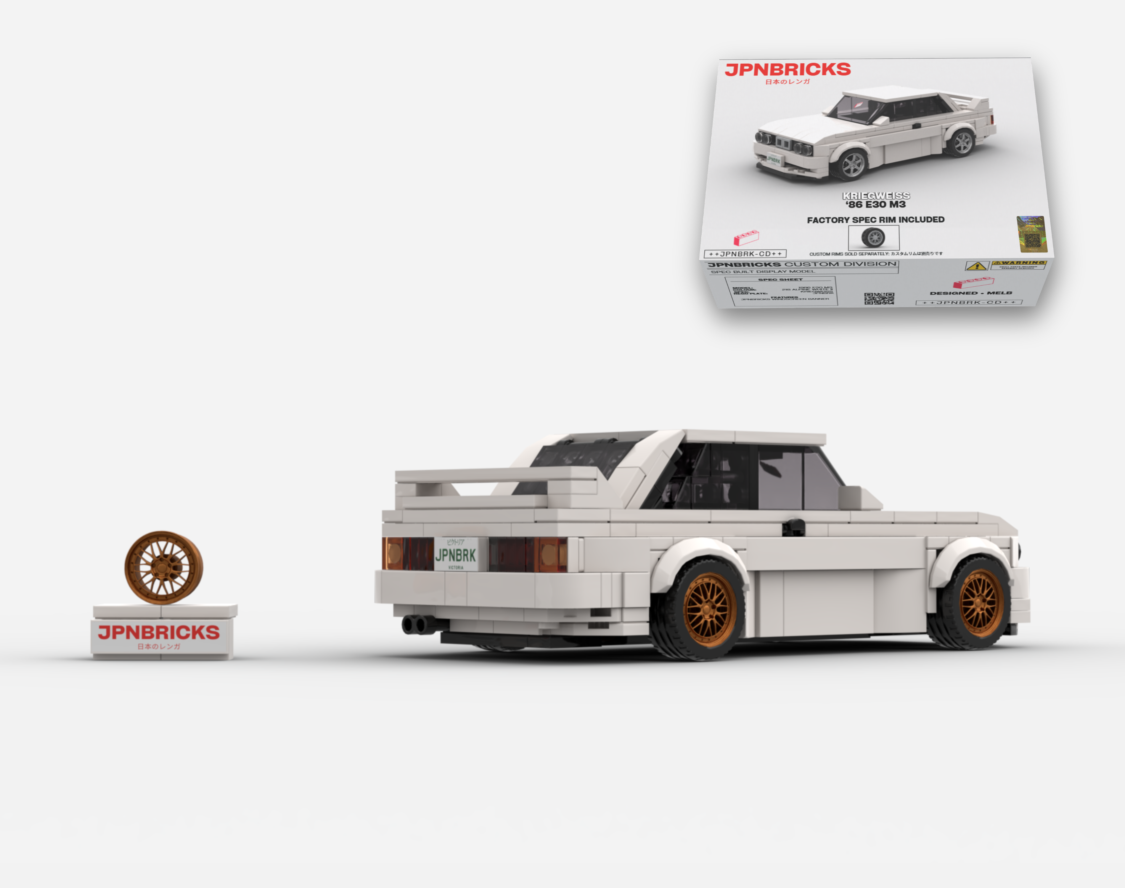 1986 E30 M3 218 ALPINE WHITE BRICK CAR MODEL KIT