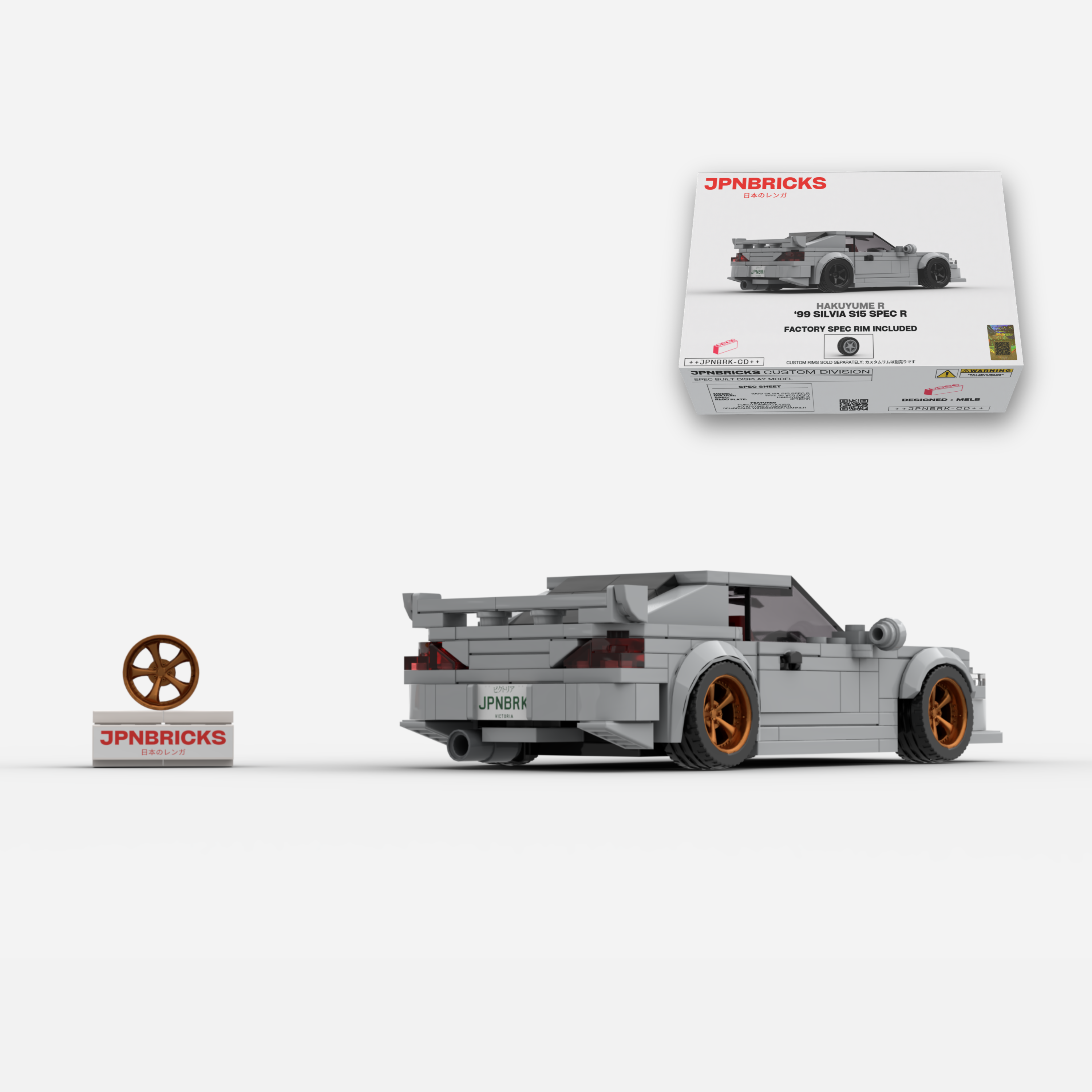 1999 Silvia S15 Spec R WV2 Nardo Brick Car Model Kit