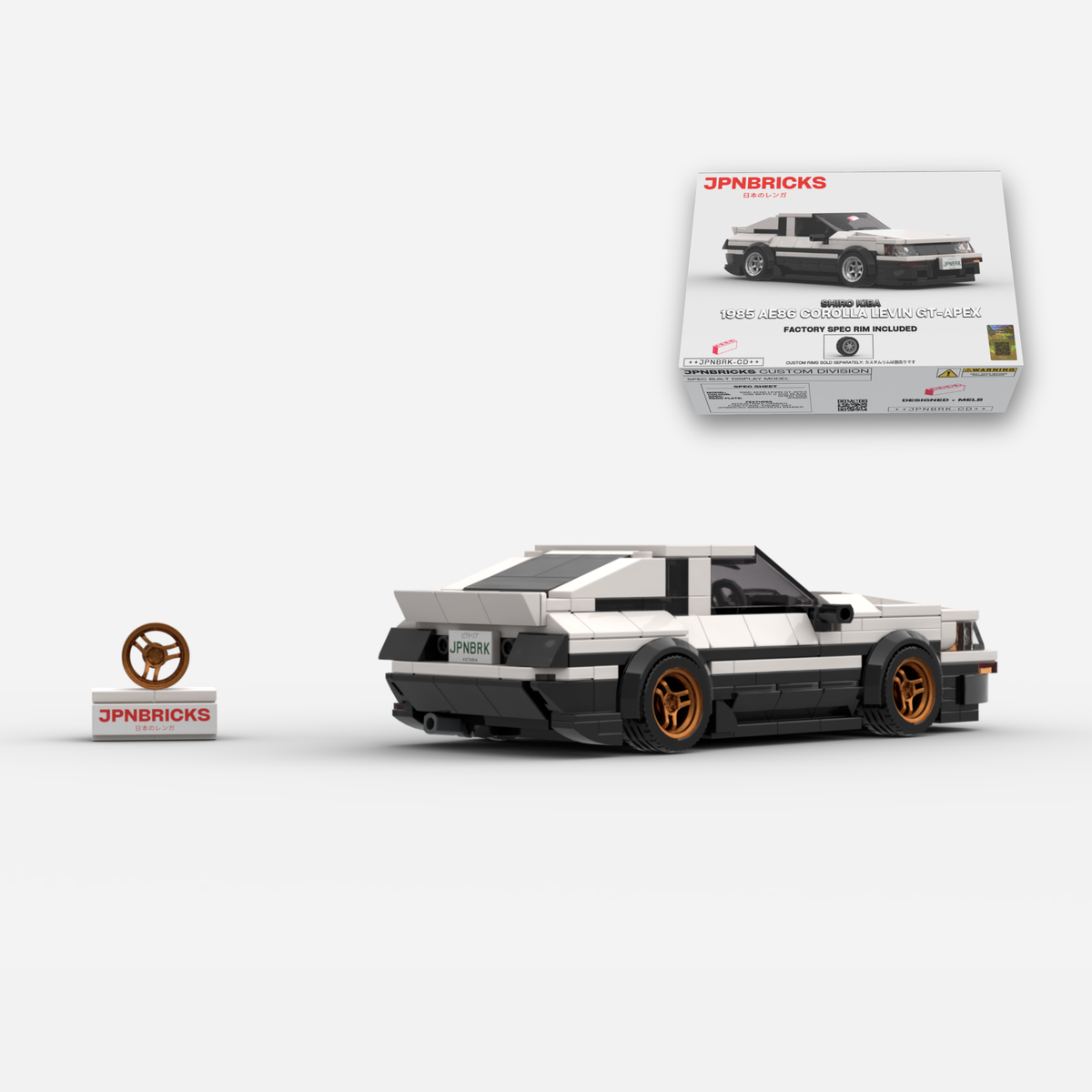 [PRE-ORDER] 1985 AE86 Corolla Levin GT-APEX Panda Trim Brick Car Model Kit