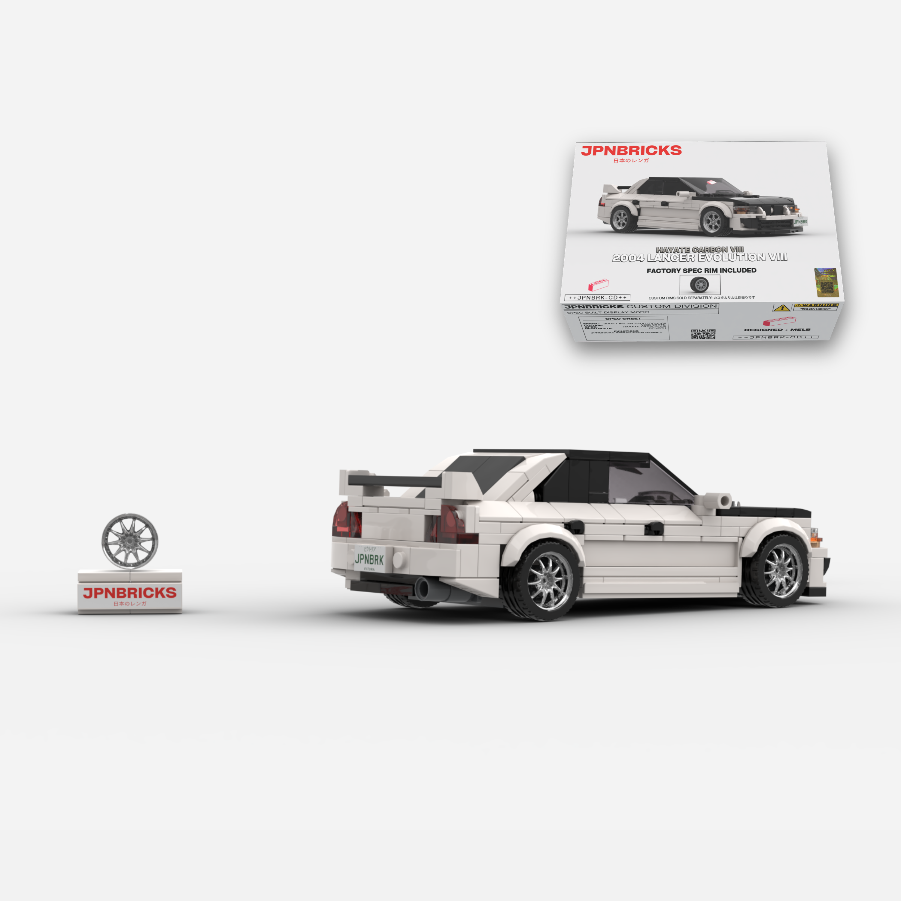 2004 Lancer Evolution VIII W83 White Brick Car Model Kit