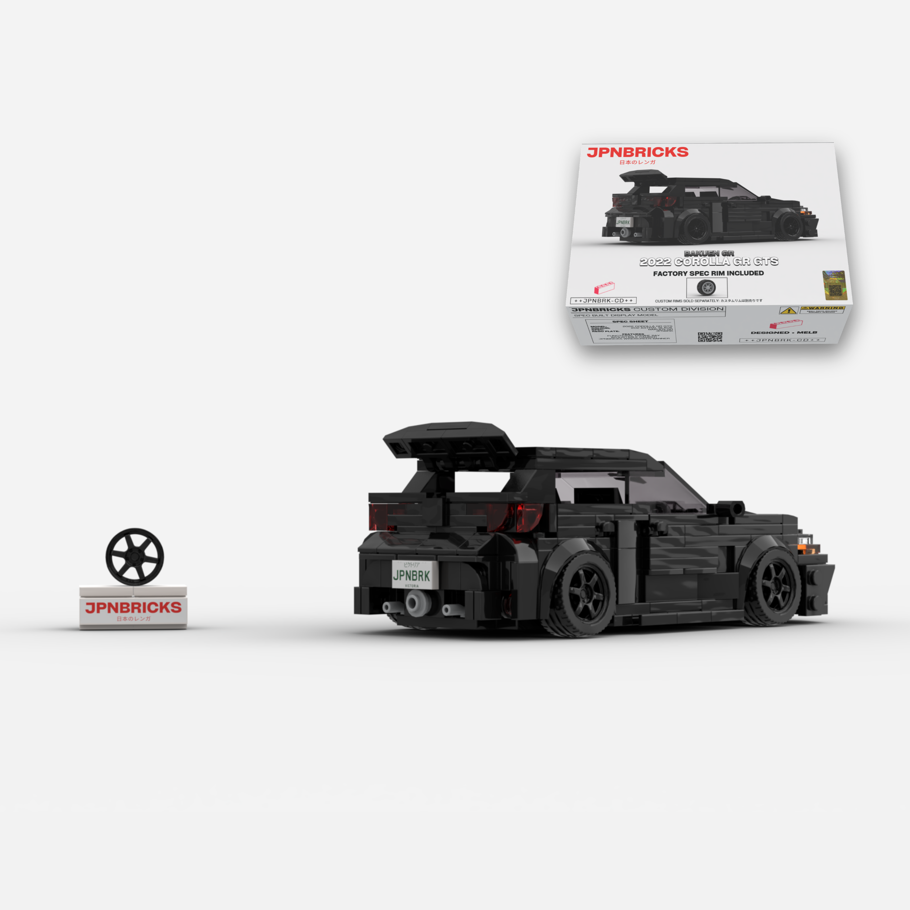 [PRE-ORDER] 2022 Corolla GR GTS 202 Astral Black Brick Car Model Kit