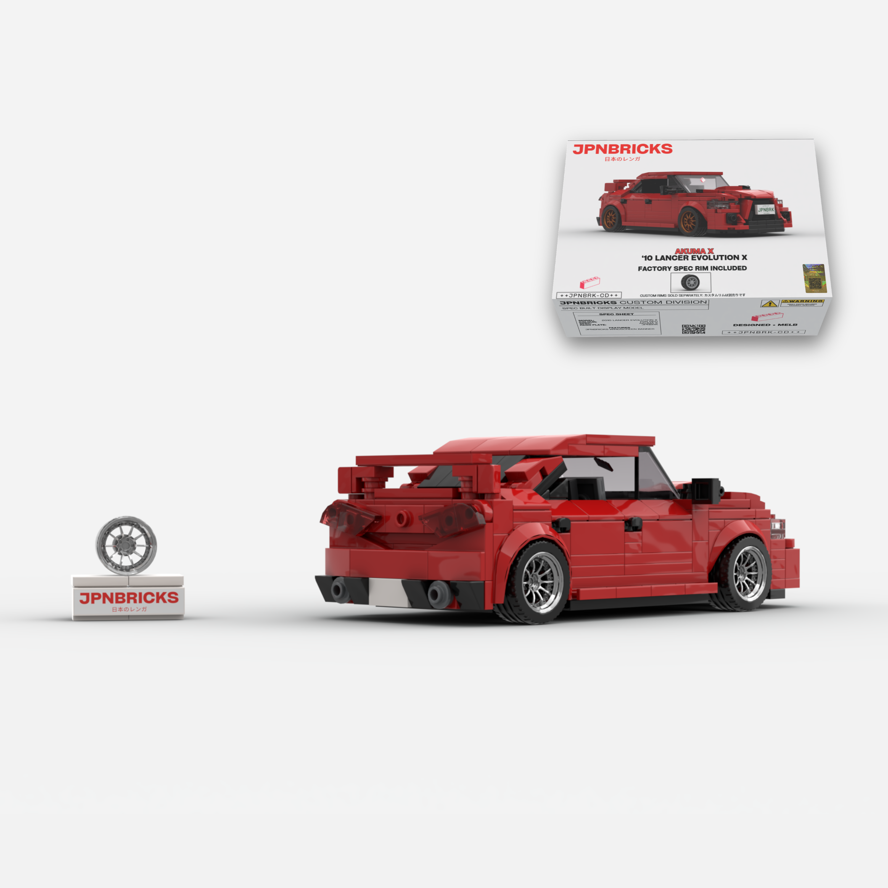 2008 Lancer Evolution X P26 Red Brick Car Model Kit