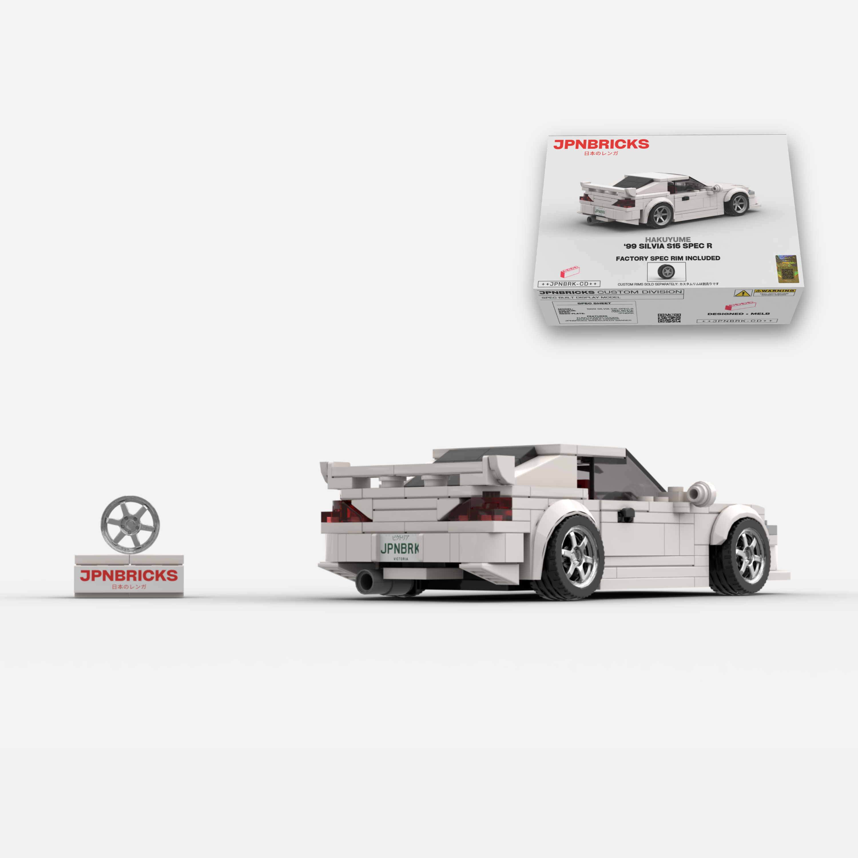 1999 SILVIA S15 SPEC R QM1 WHITE BRICK CAR MODEL KIT