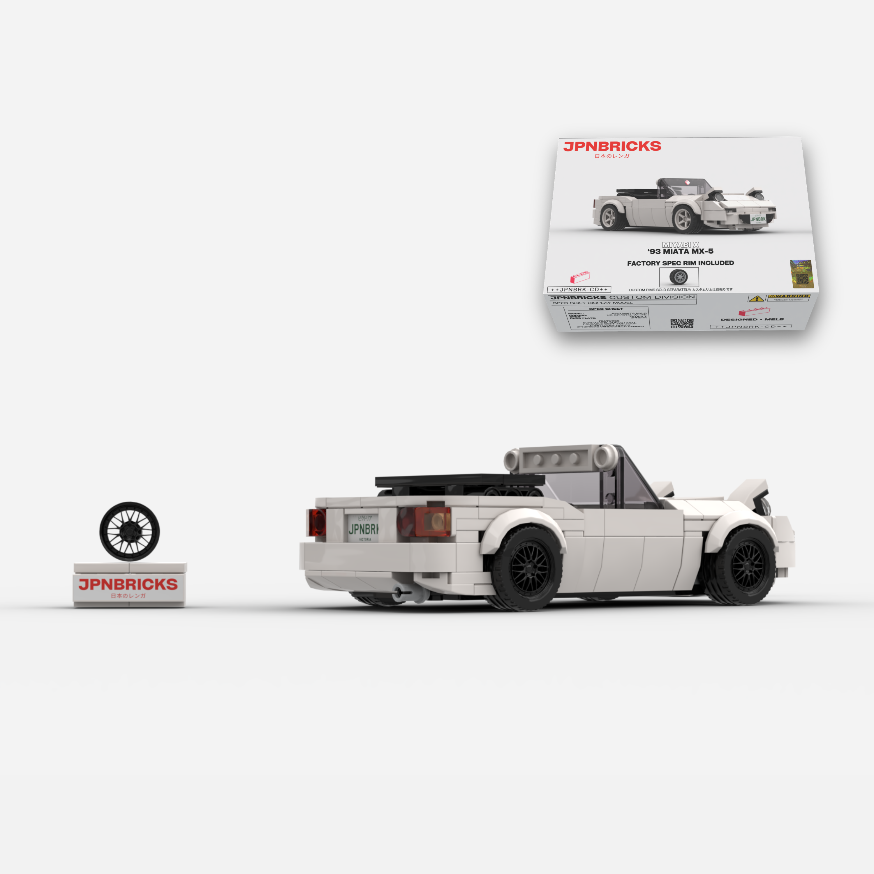 1993 Miata MX-5 UC Crystal White Brick Car Model Kit