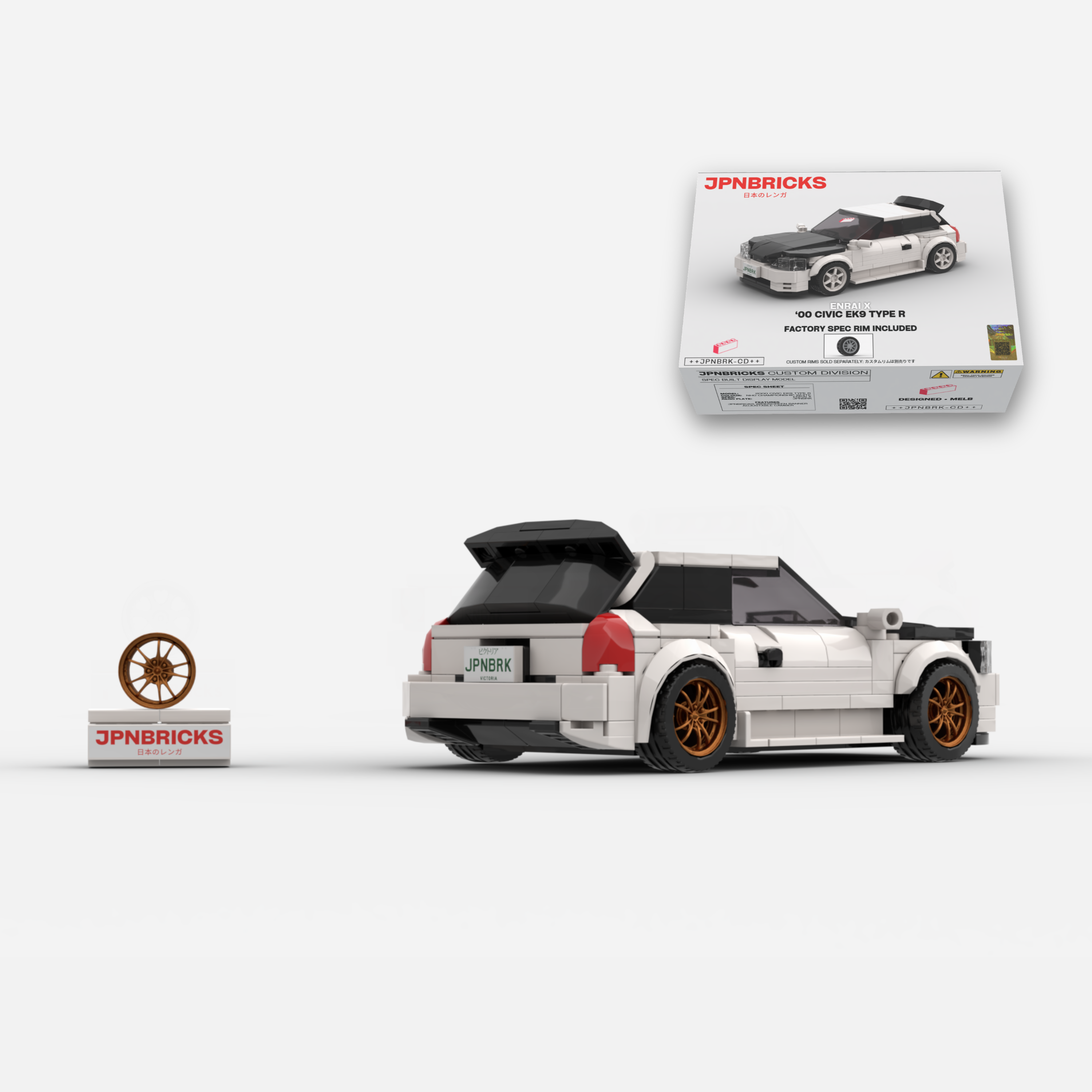 2000 Civic EK9 Type R NH0 Championship White Brick Car Model Kit