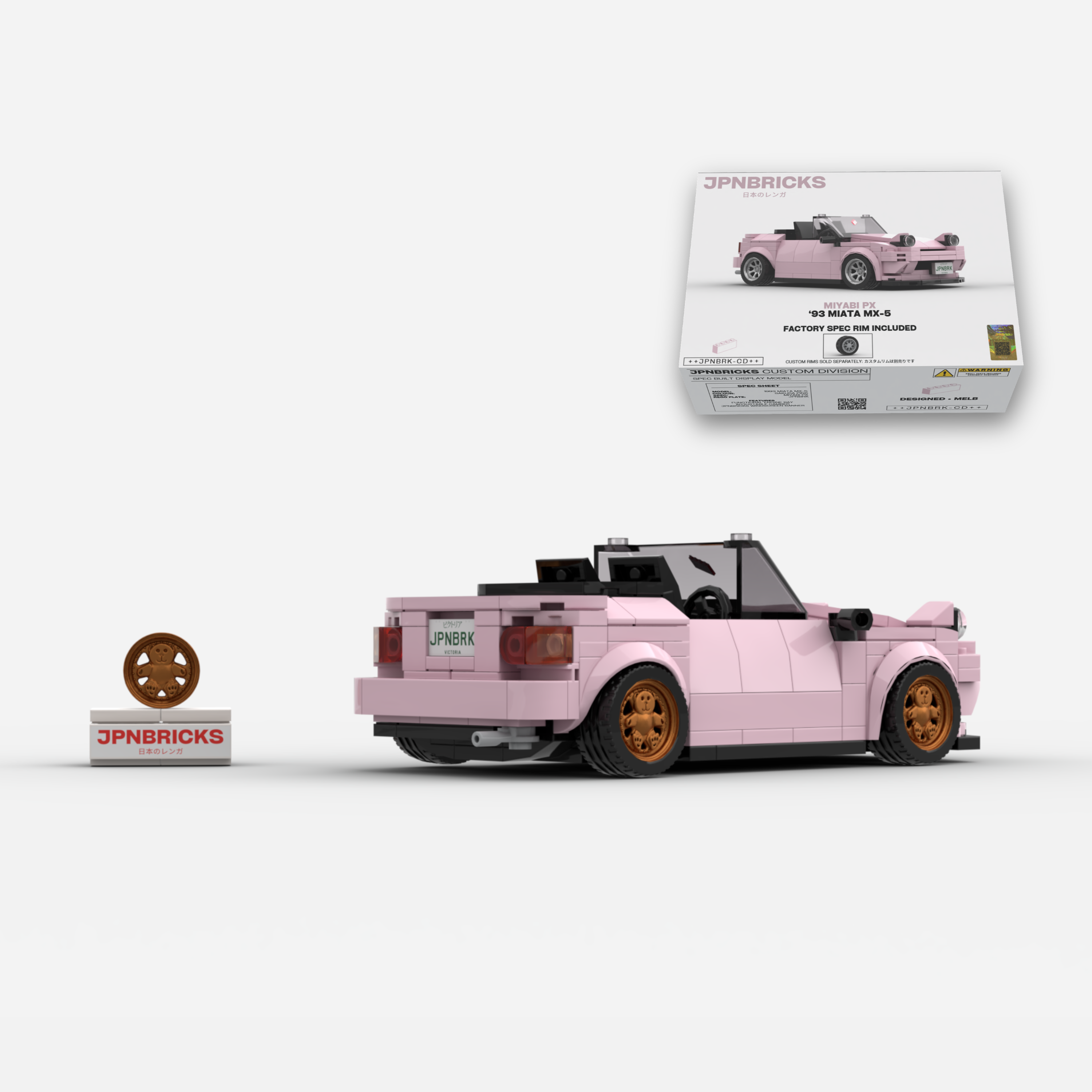 1993 Miata MX-5 Sakura Pink Brick Car Model Kit