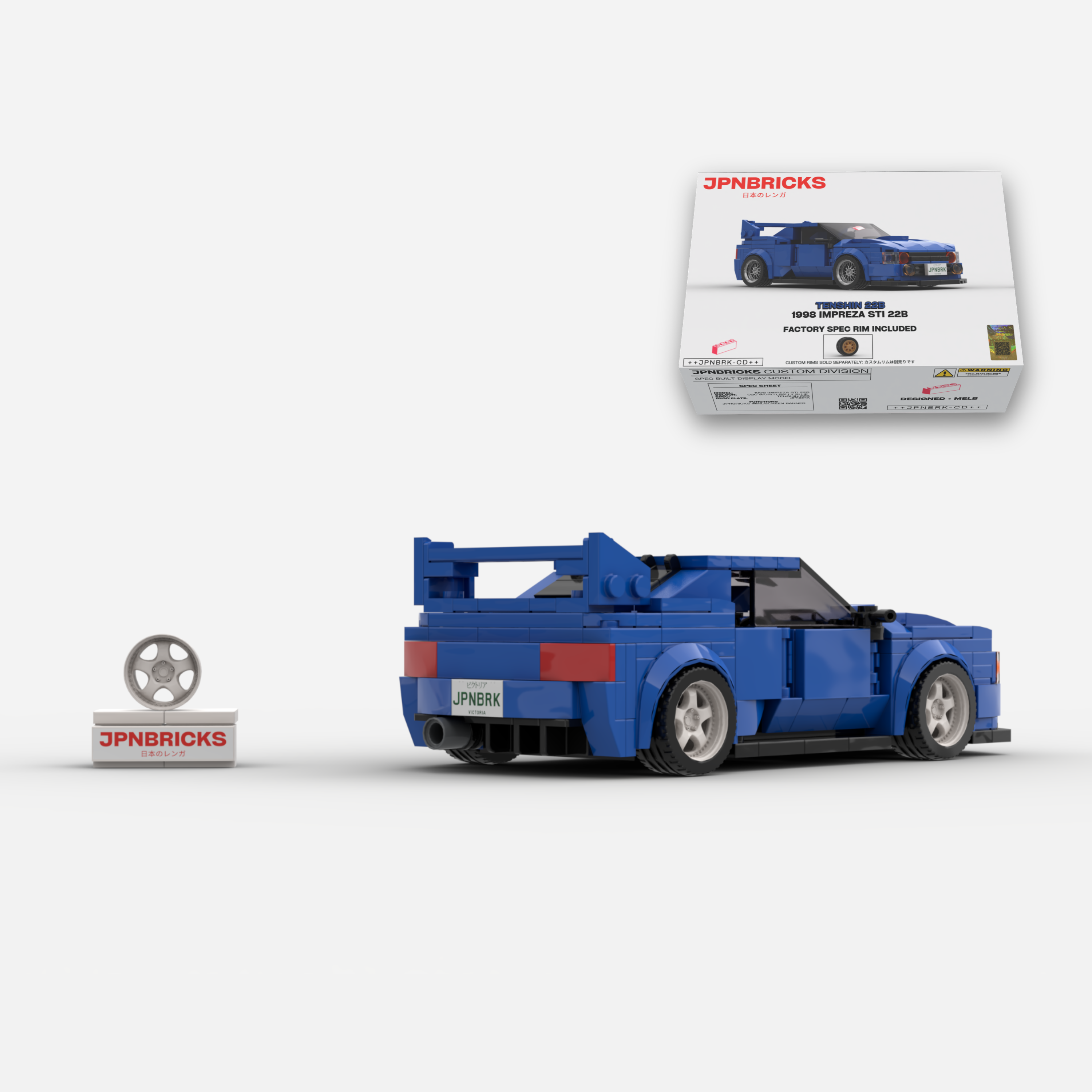 1998 Impreza STI 22B 02C World Rally Blue Brick Car Model Kit