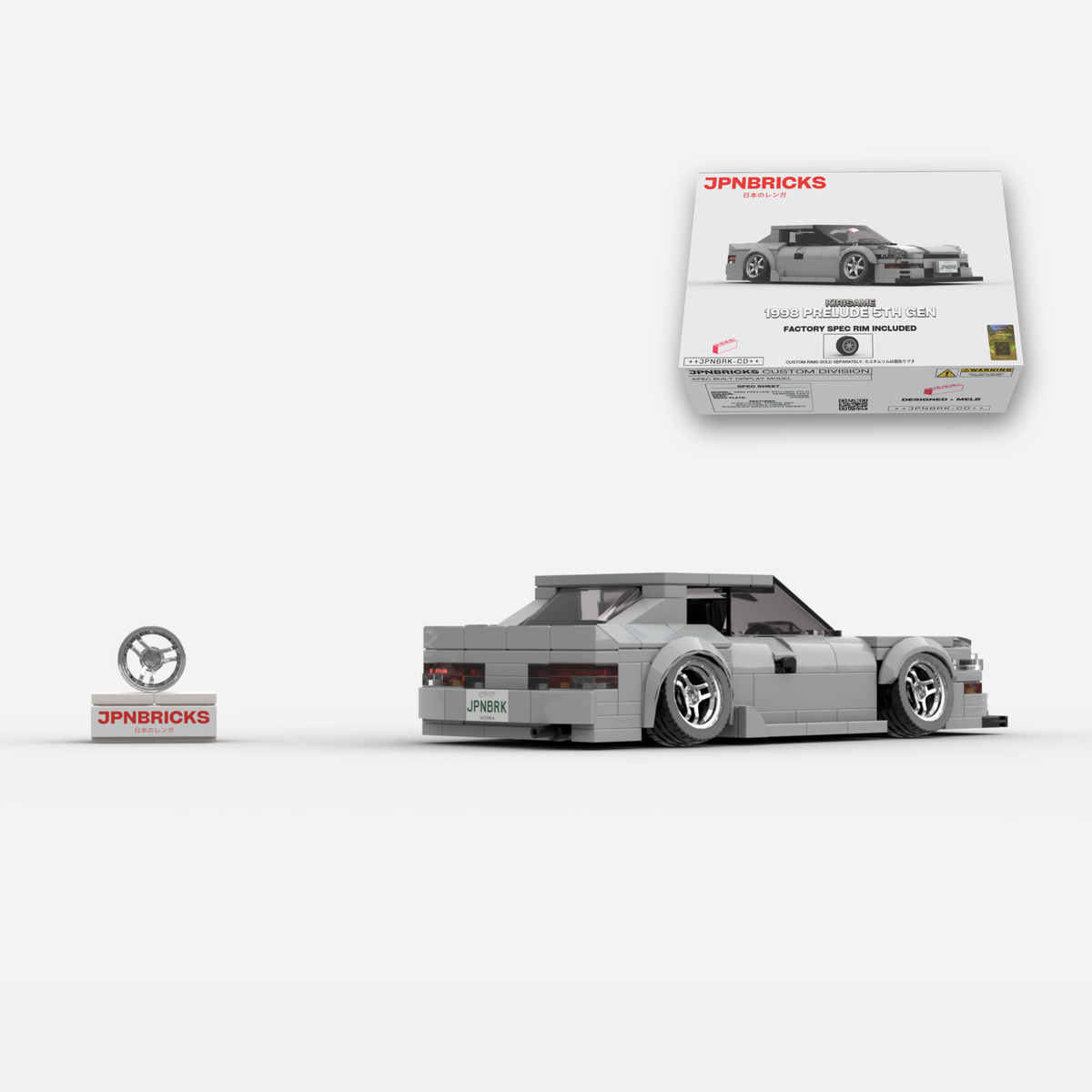 1998 Prelude 5th Gen VTi-R NH623M Grey Brick Car Model Kit