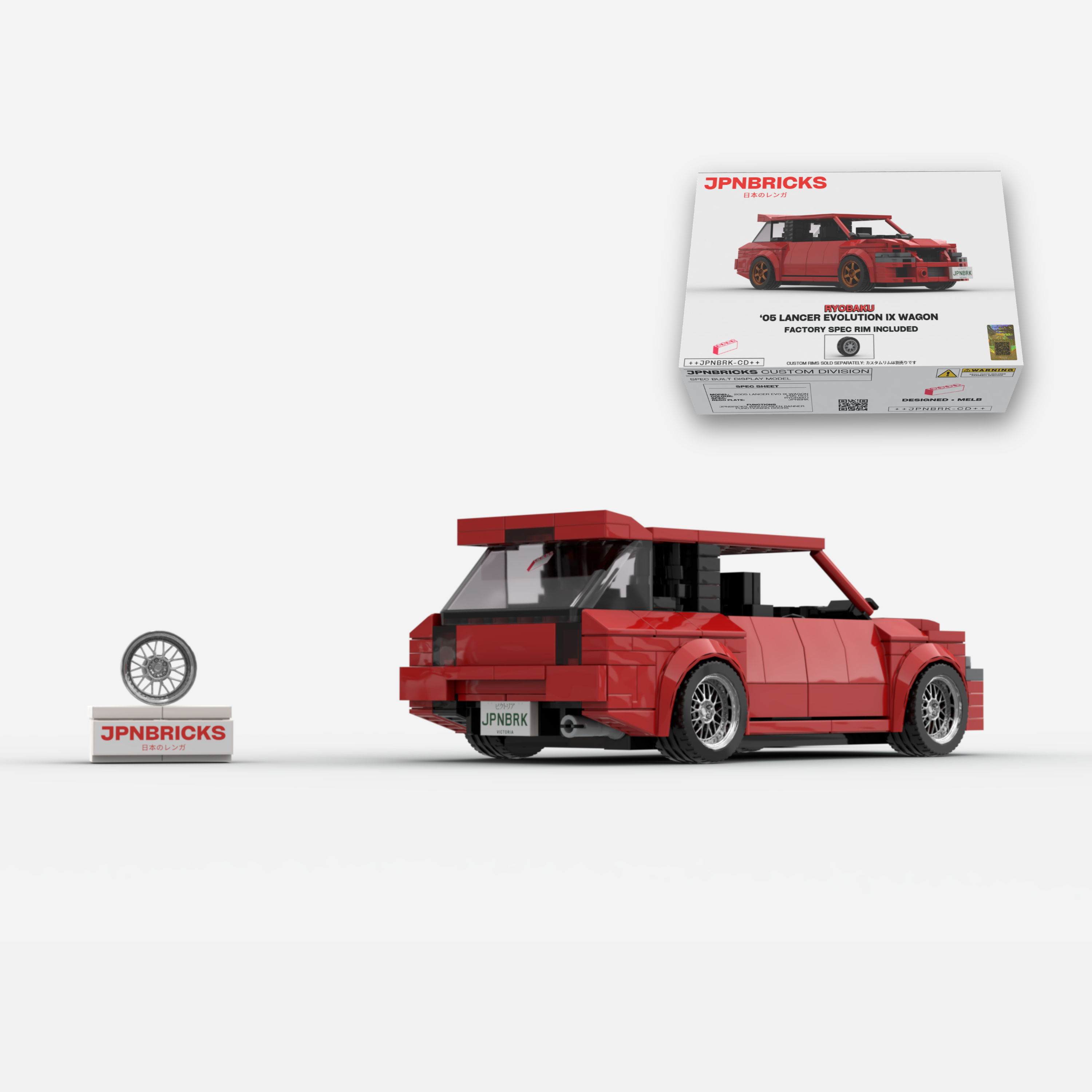 2005 Lancer Evolution IX Wagon P85 Red Brick Car Model Kit