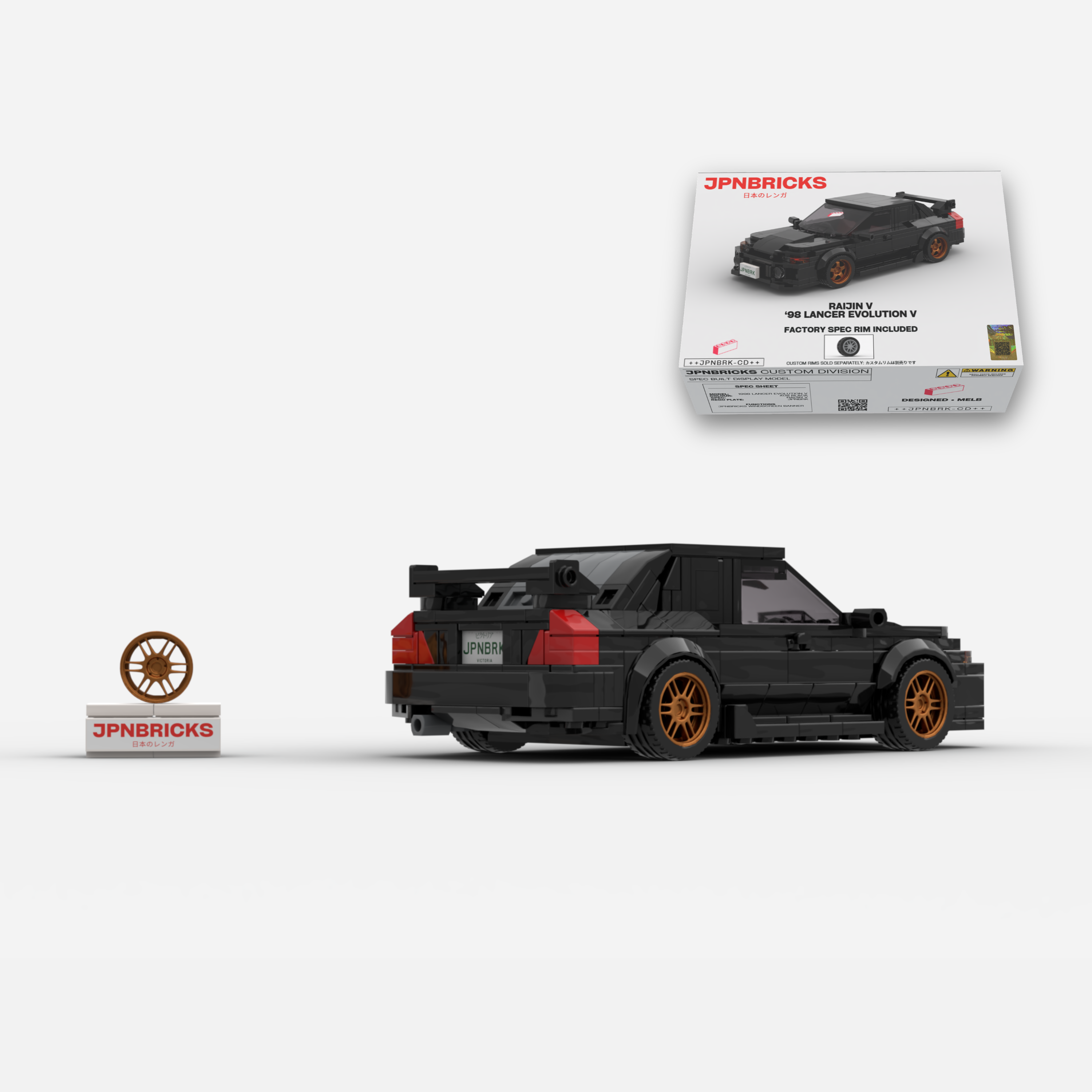 1998 Lancer Evolution V X08 Black Brick Car Model Kit