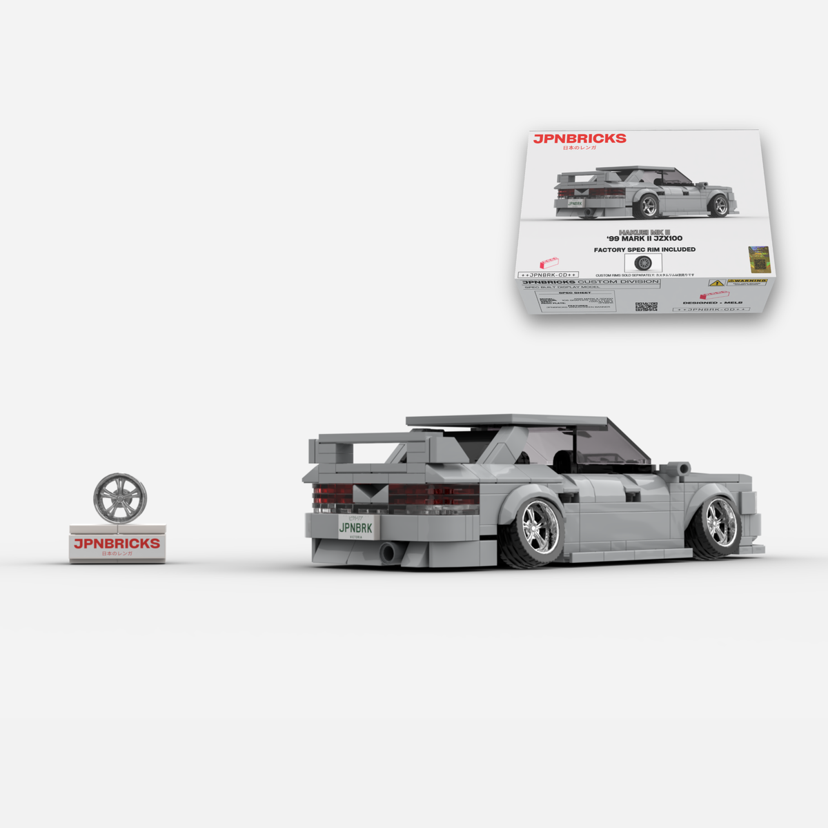 1999 Mark II JZX100 1C6 Grey Brick Car Model Kit
