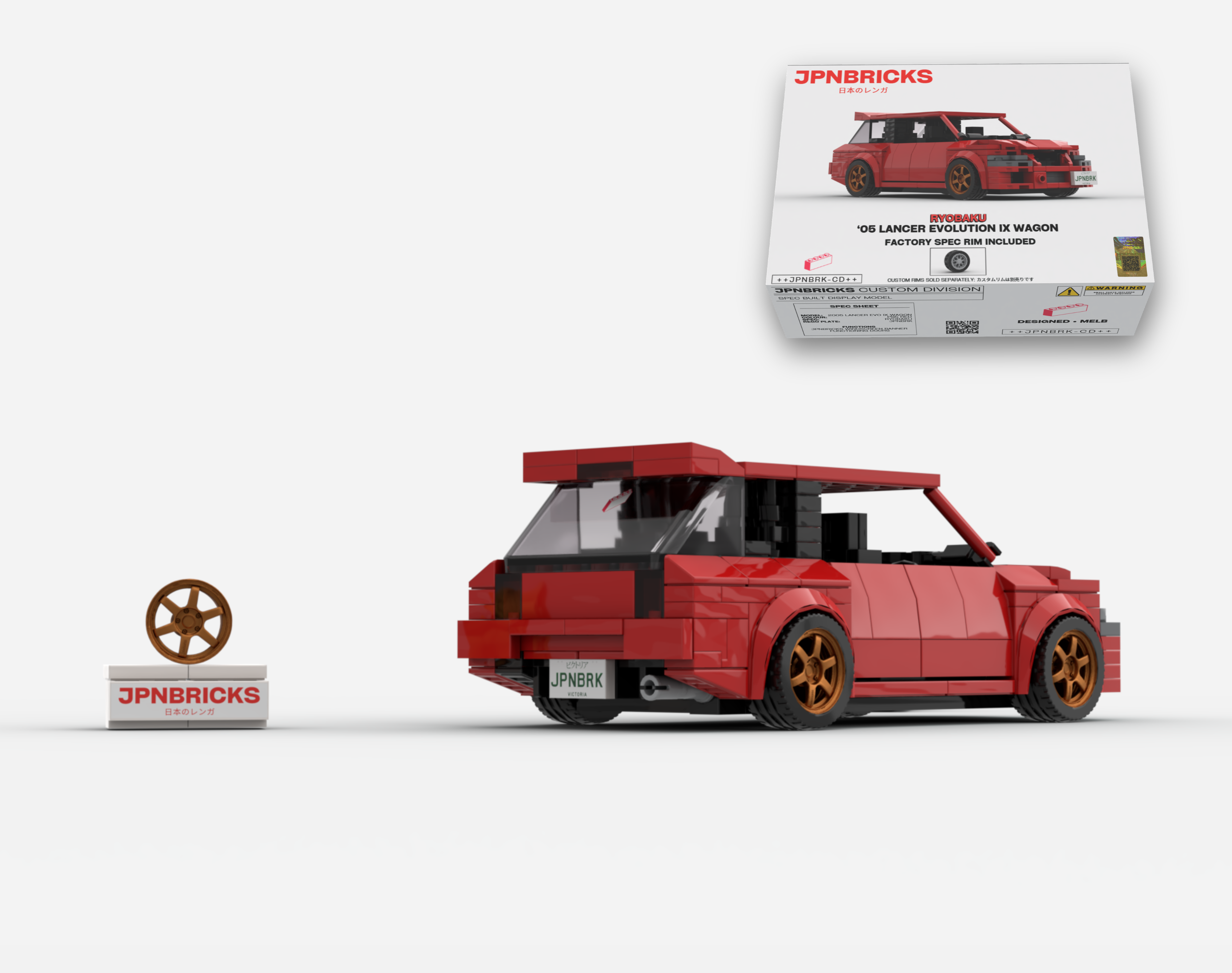 2005 LANCER EVOLUTION IX WAGON P85 RED BRICK CAR MODEL KIT