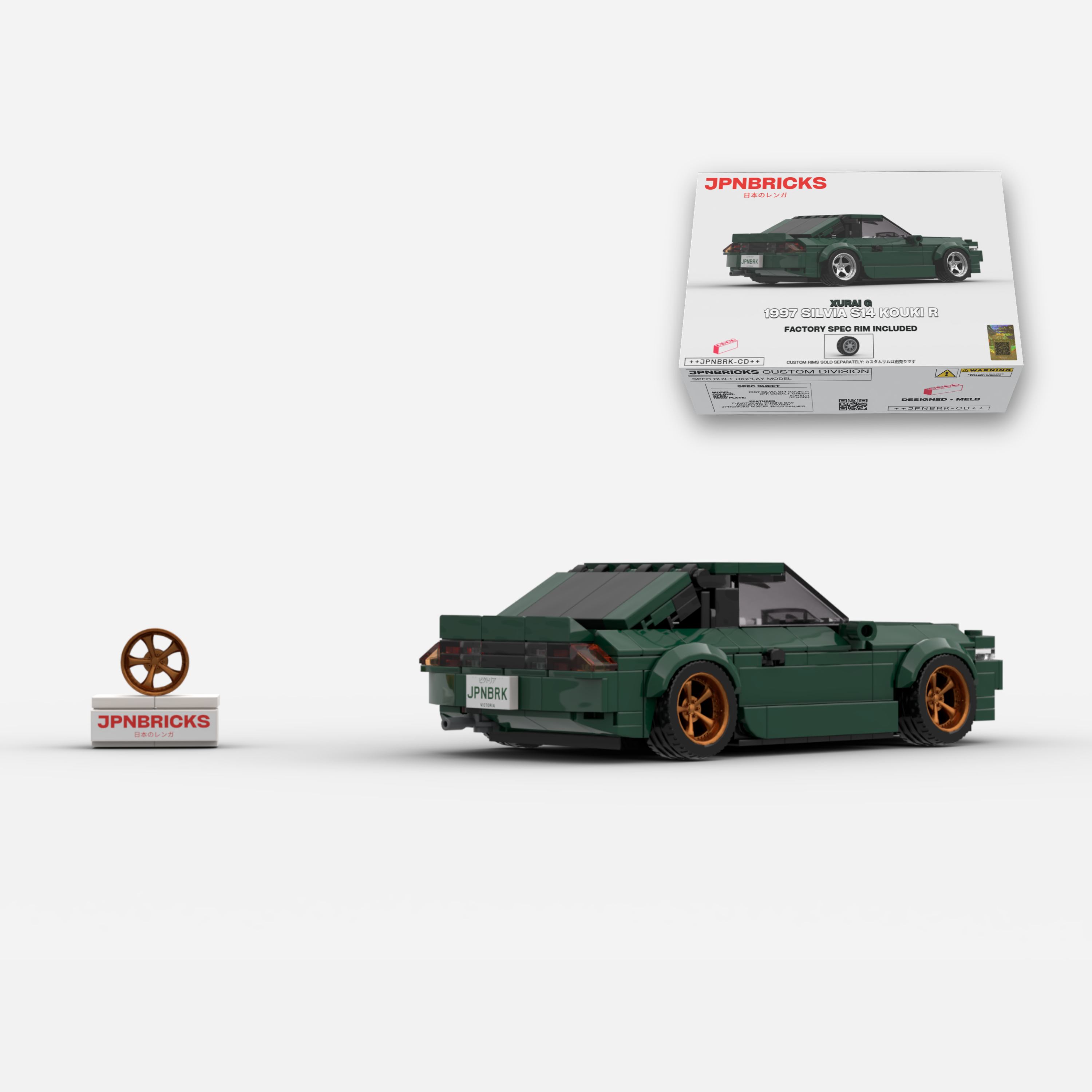 [PRE-ORDER] 1997 Silvia S14 Kouki R DN1 Cobalt Green Brick Car Model Kit
