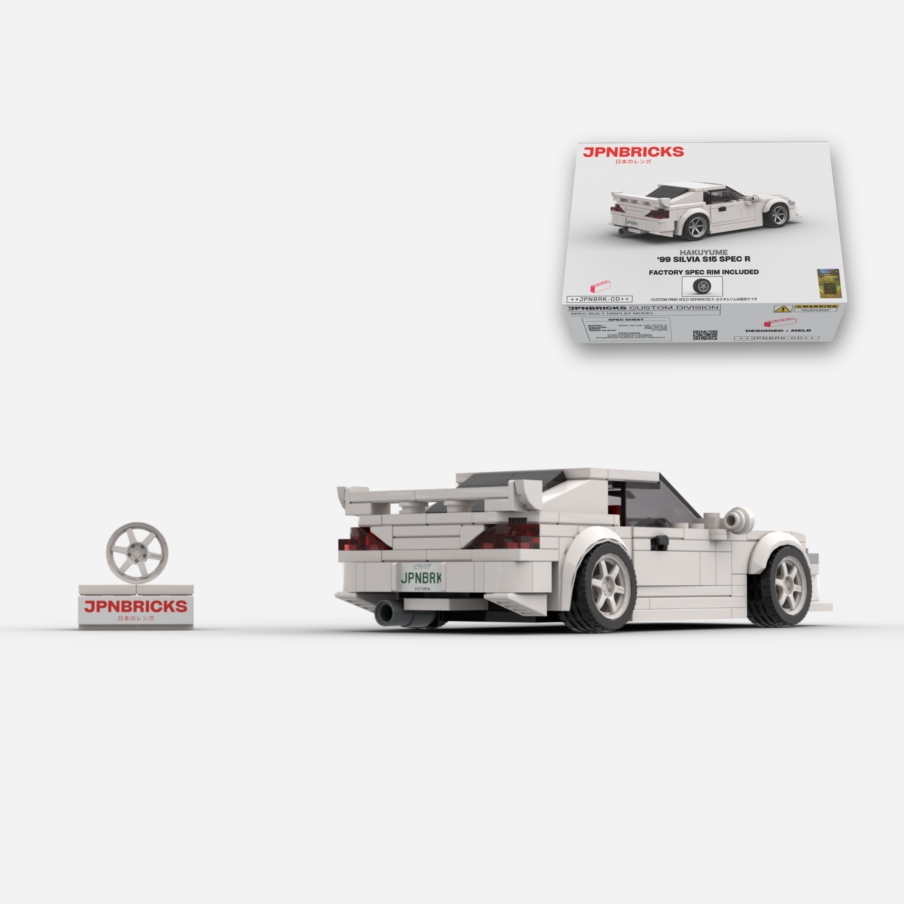 1999 SILVIA S15 SPEC R QM1 WHITE BRICK CAR MODEL KIT