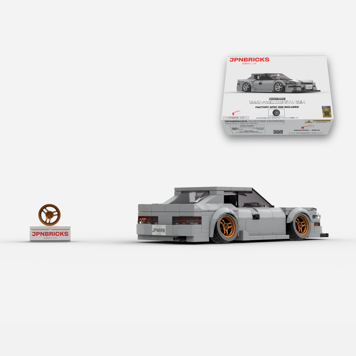 1998 Prelude 5th Gen VTi-R NH623M Grey Brick Car Model Kit