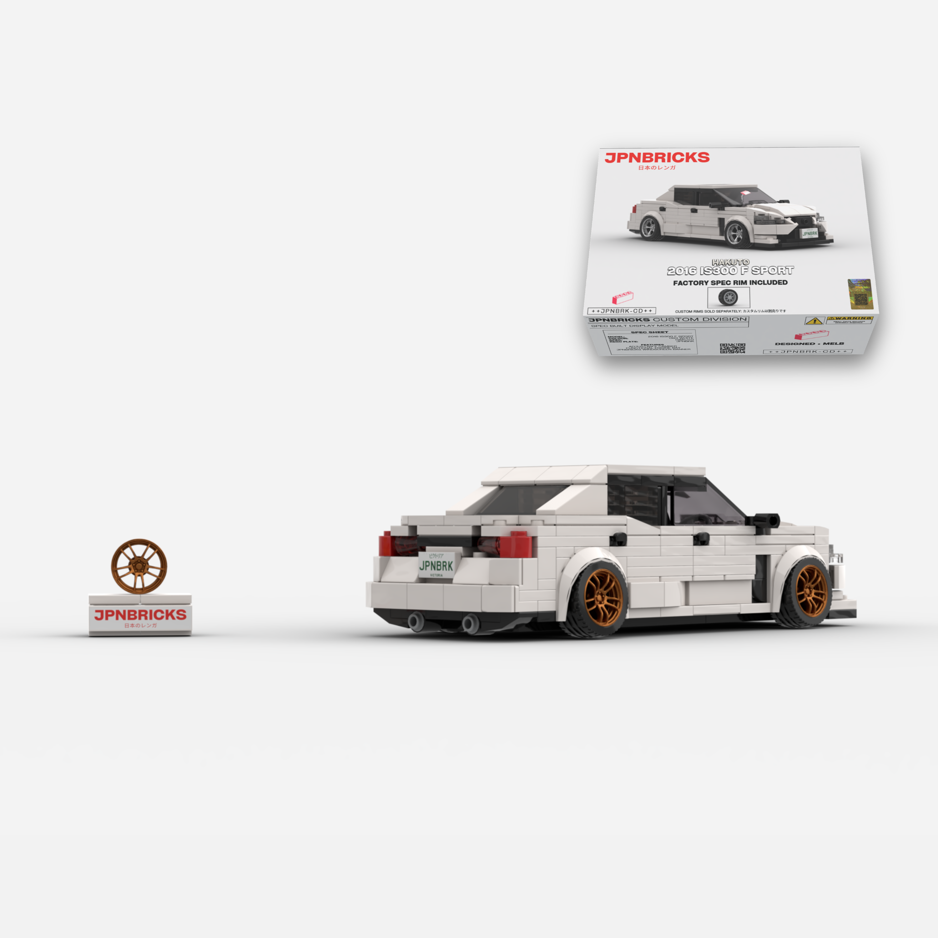 2016 IS300 F Sport 083 White Brick Car Model Kit