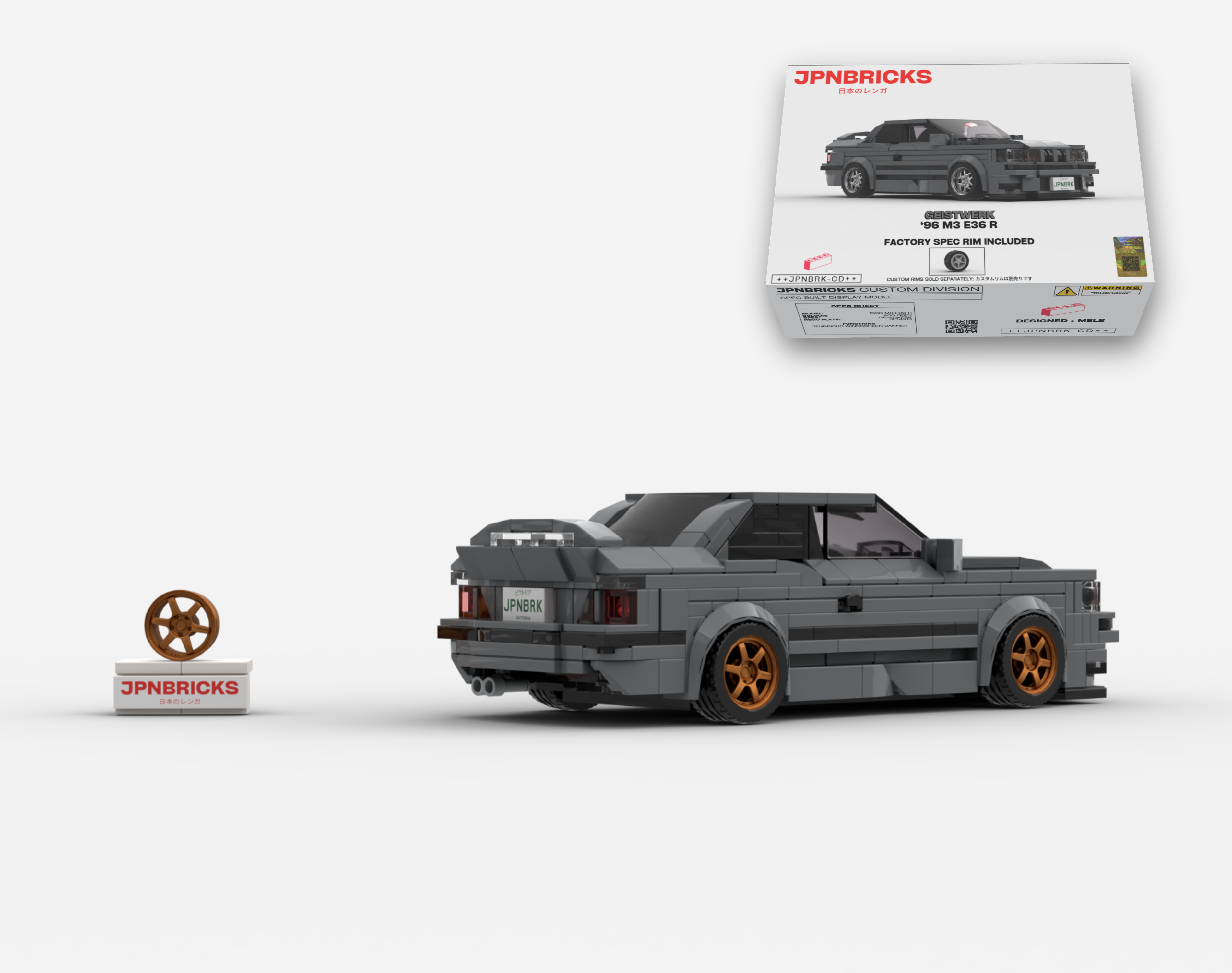1996 M3 E36 R 400 GREY BRICK CAR MODEL KIT