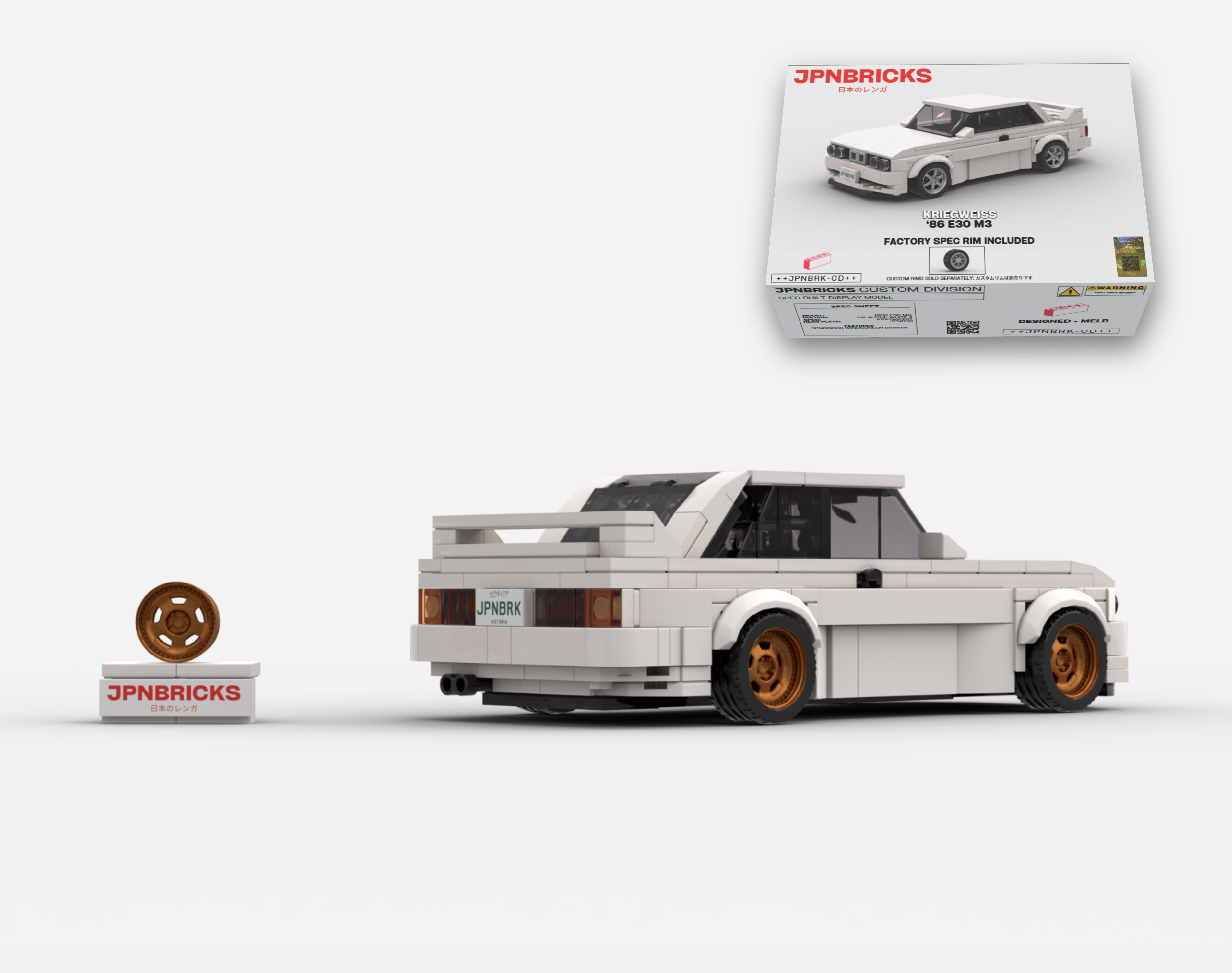 1986 E30 M3 218 ALPINE WHITE BRICK CAR MODEL KIT