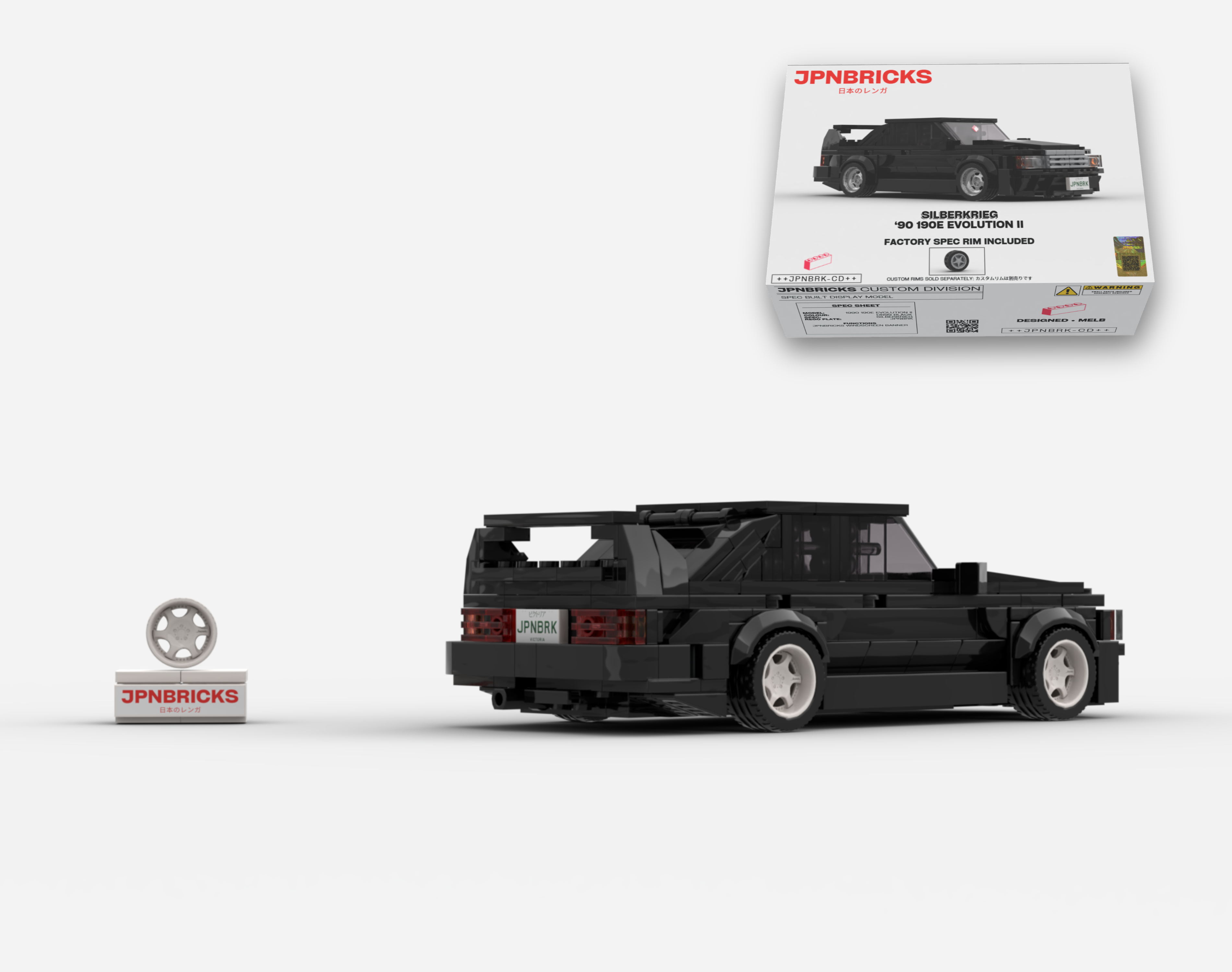 1990 190E EVOLUTION II DB99 BLACK BRICK CAR MODEL KIT