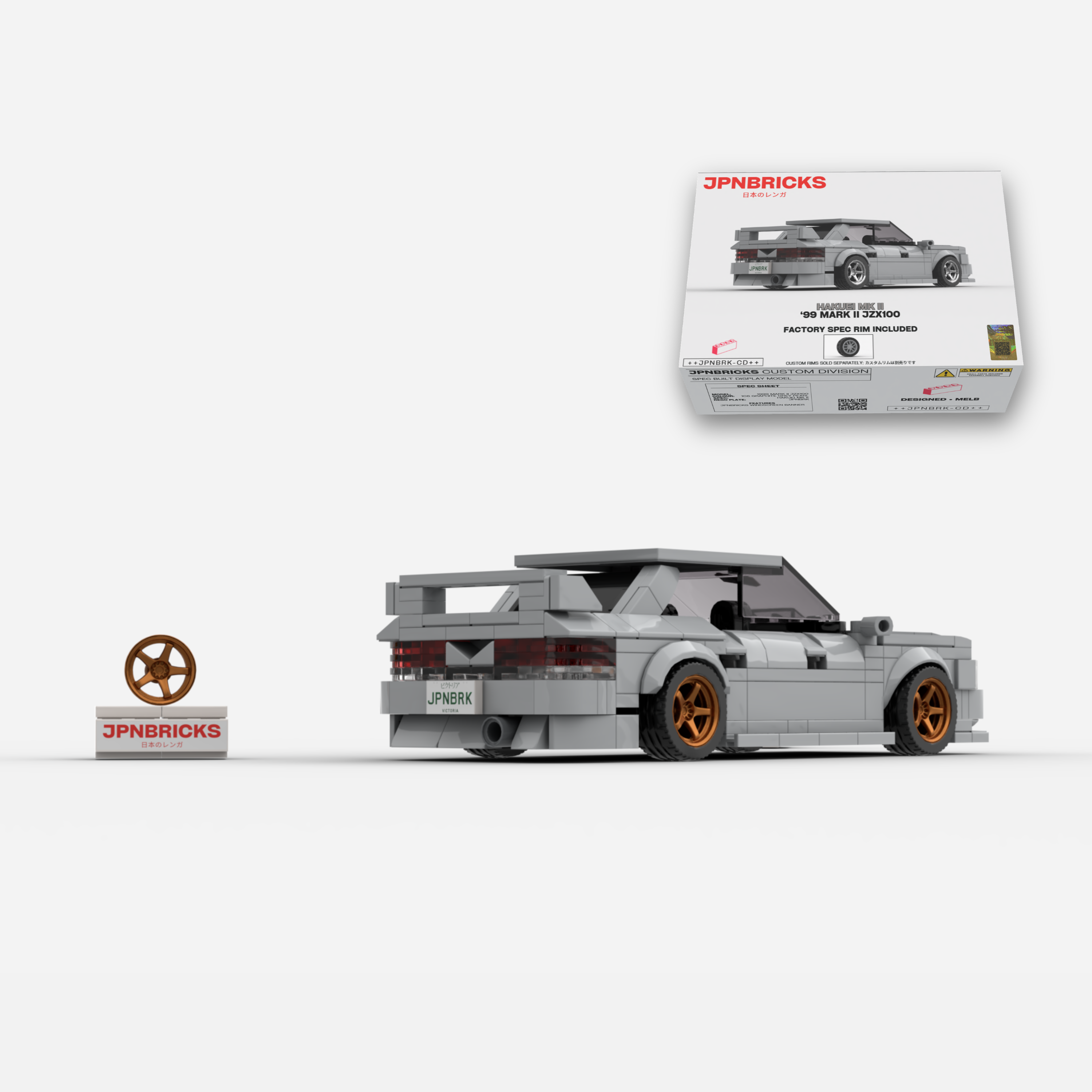 1999 Mark II JZX100 1C6 Grey Brick Car Model Kit