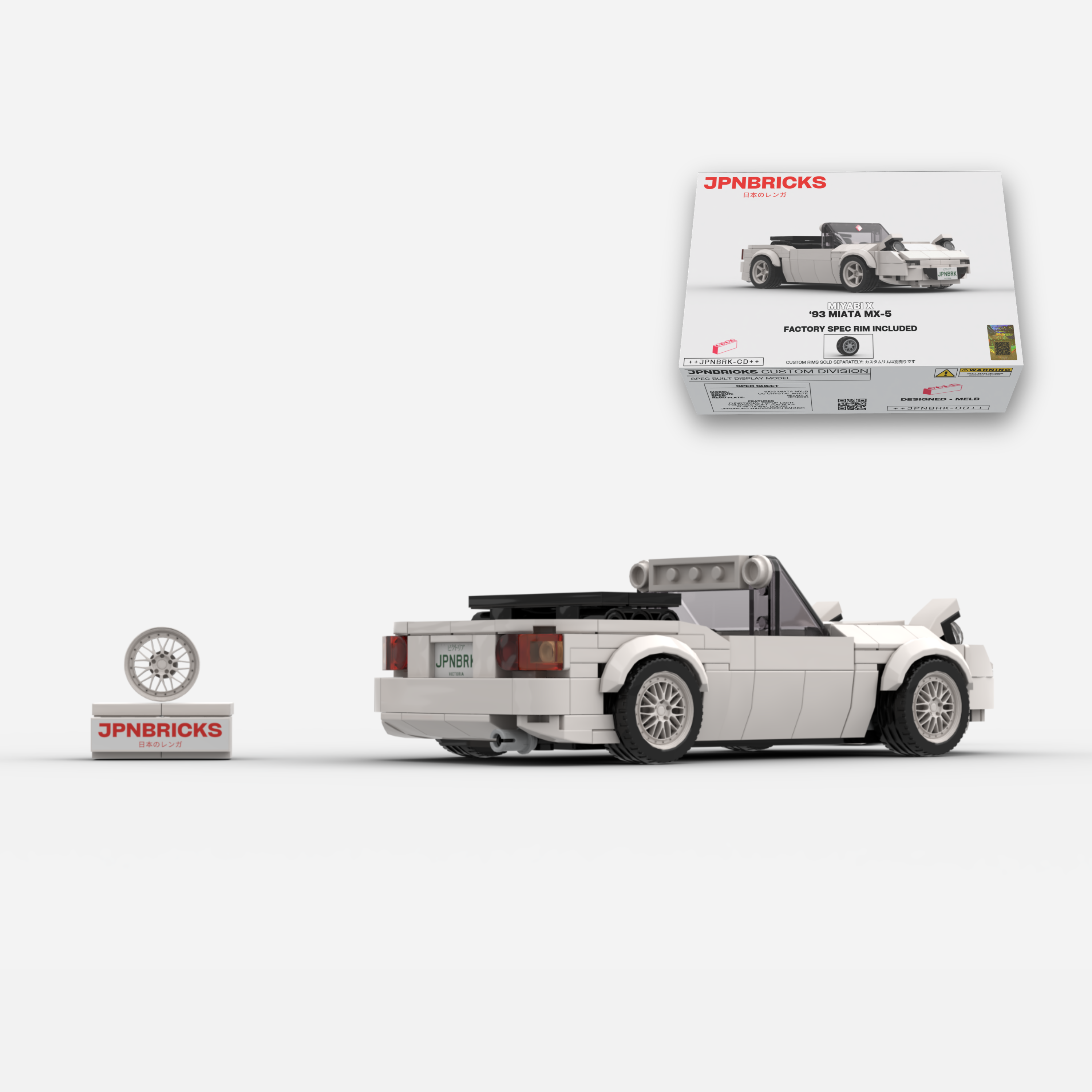 1993 Miata MX-5 UC Crystal White Brick Car Model Kit