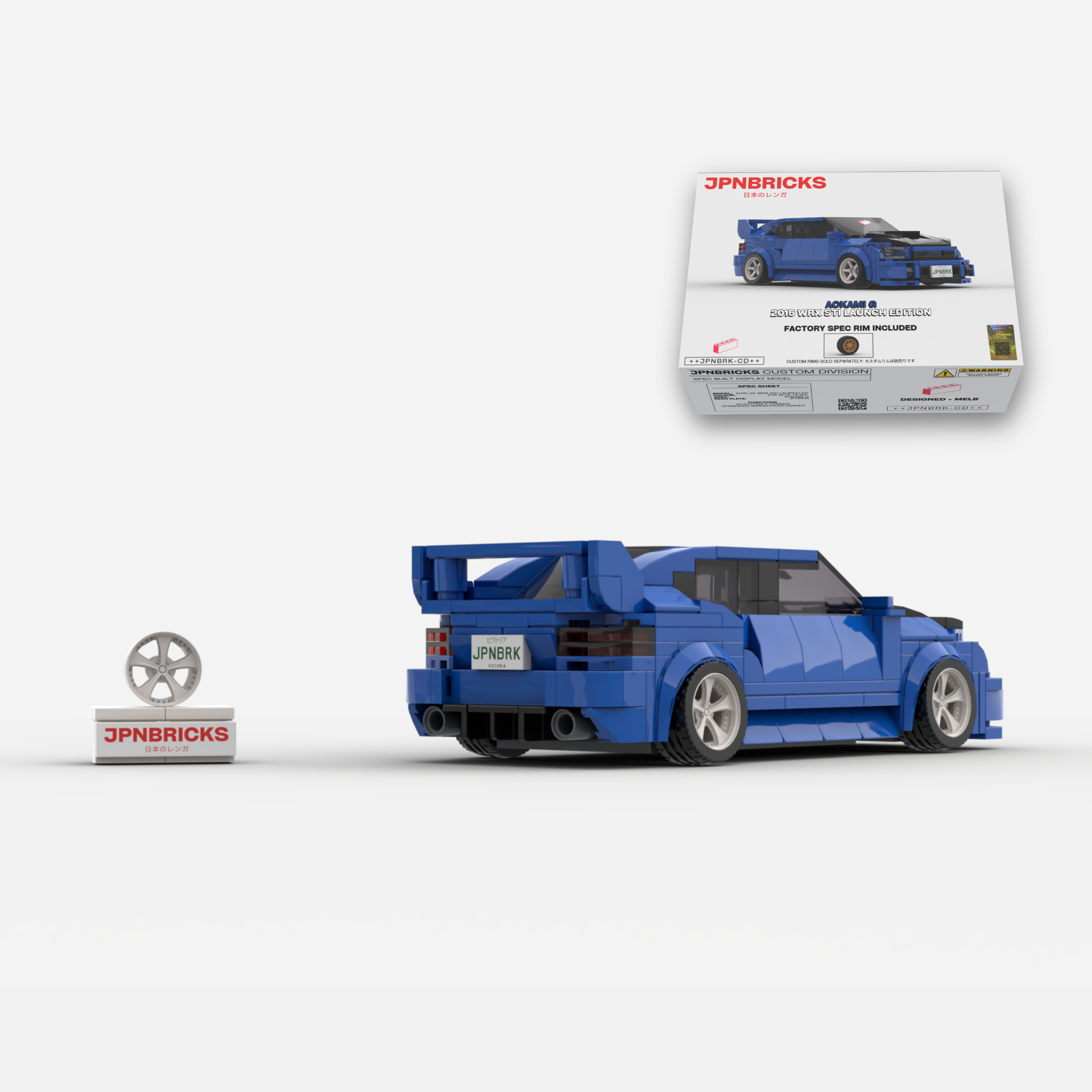 2015 WRX STI Launch Edition K7X Blue Brick Car Model Kit