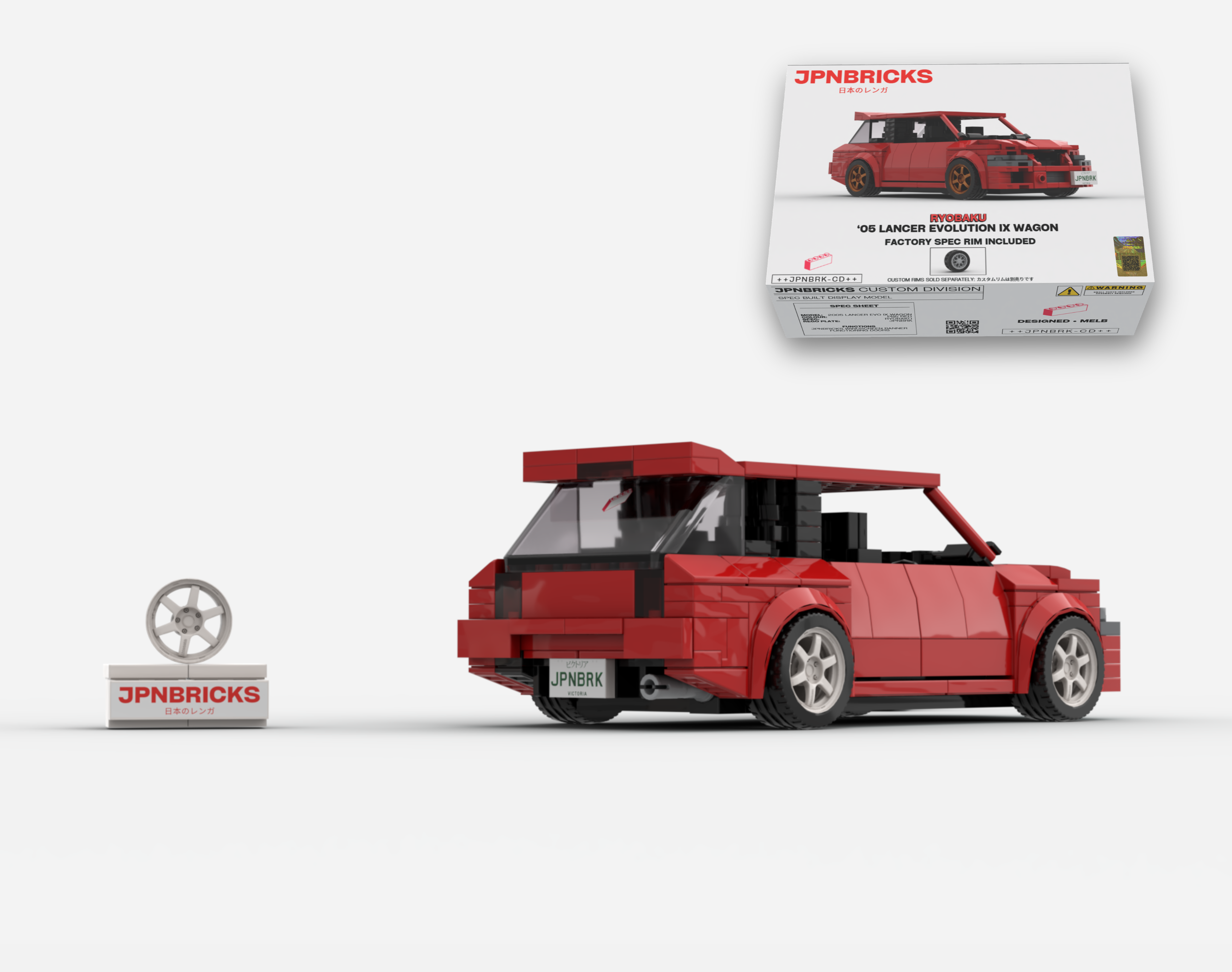 2005 LANCER EVOLUTION IX WAGON P85 RED BRICK CAR MODEL KIT