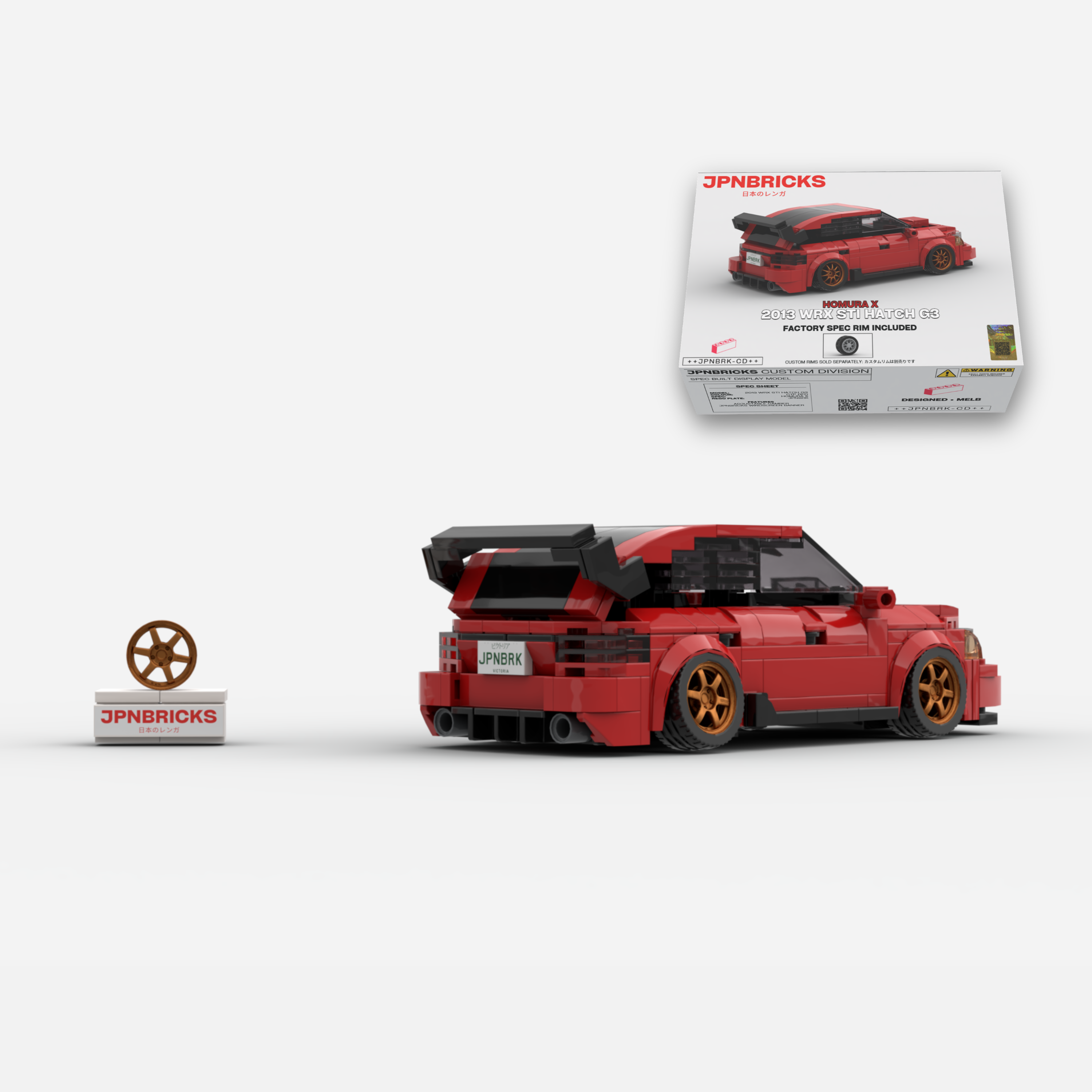 2013 WRX STI G3 Hatch C7P Red Brick Car Model Kit