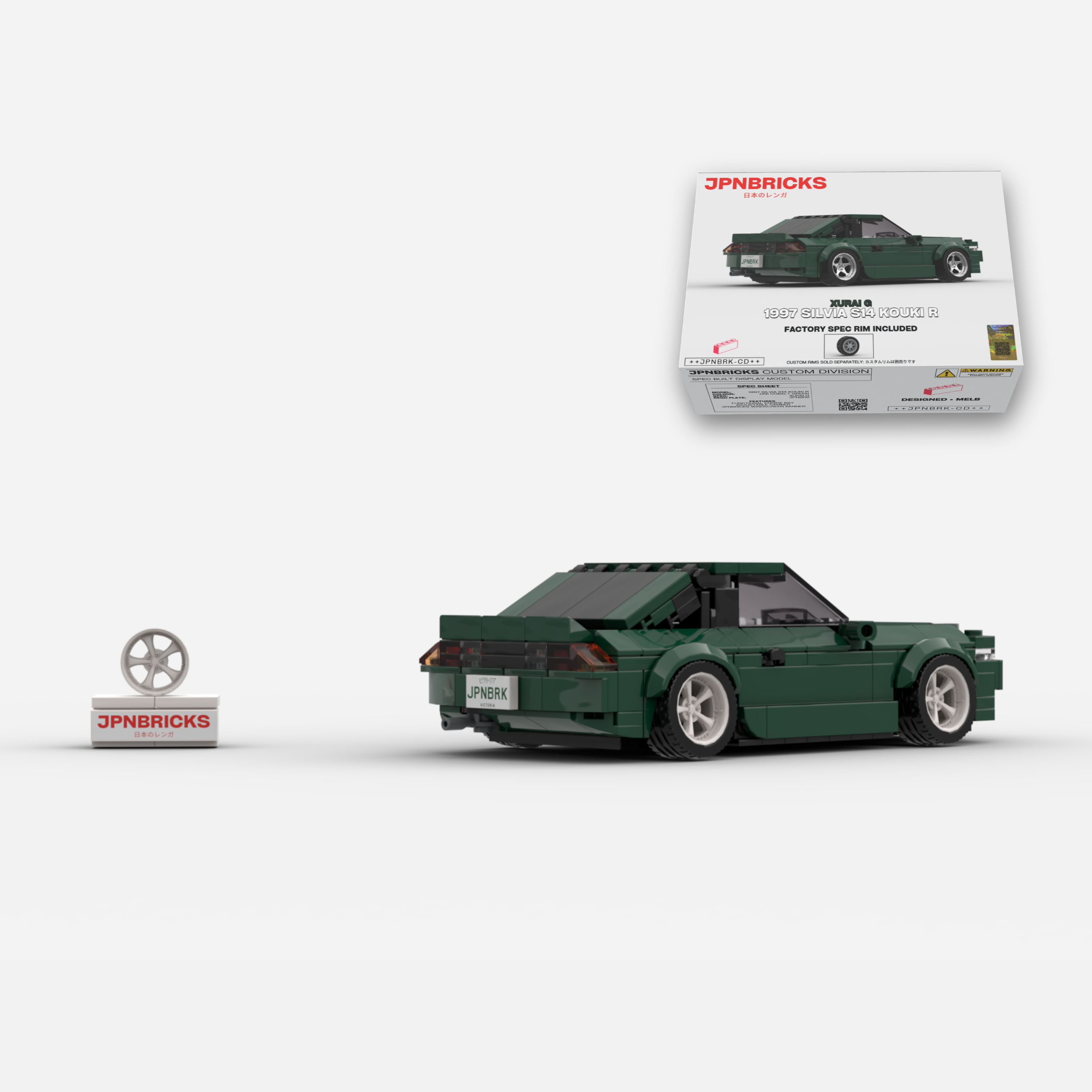 [PRE-ORDER] 1997 Silvia S14 Kouki R DN1 Cobalt Green Brick Car Model Kit