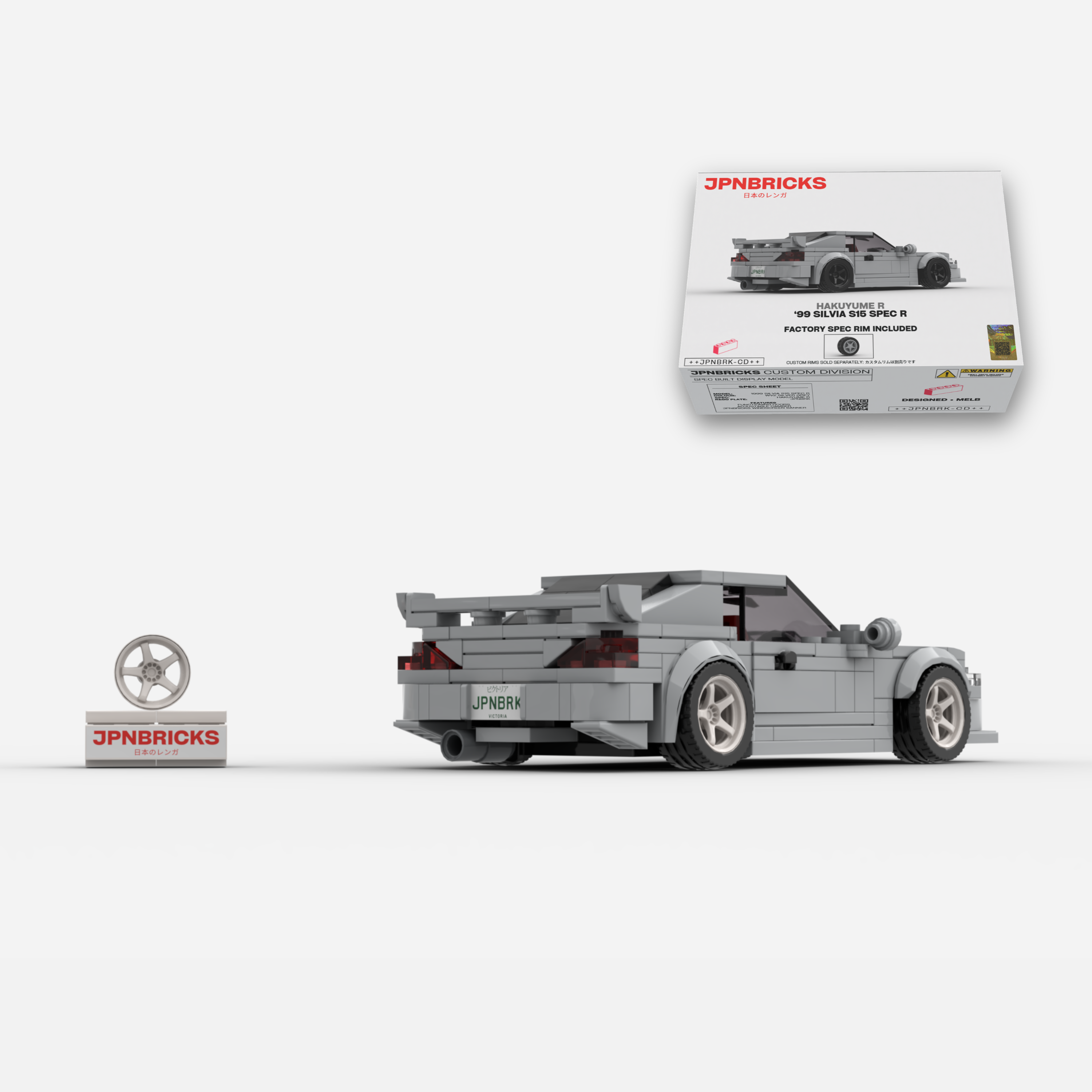 1999 Silvia S15 Spec R WV2 Nardo Brick Car Model Kit