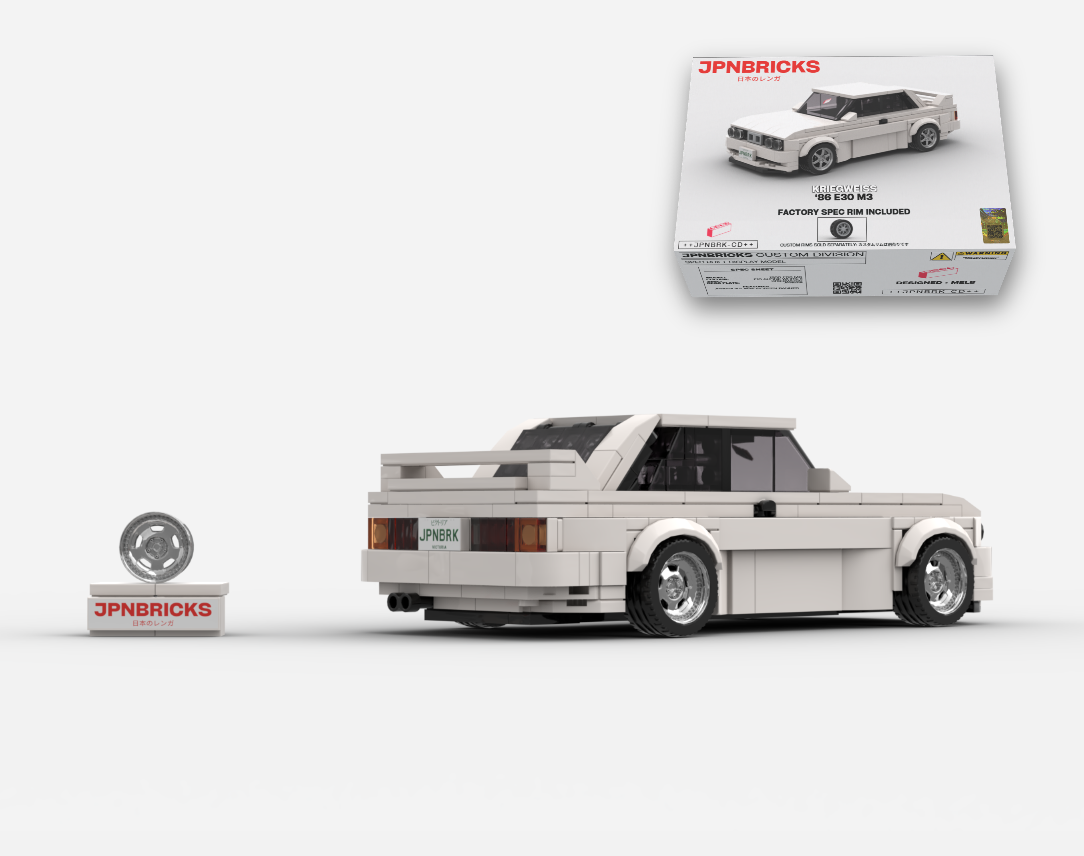 1986 E30 M3 218 ALPINE WHITE BRICK CAR MODEL KIT