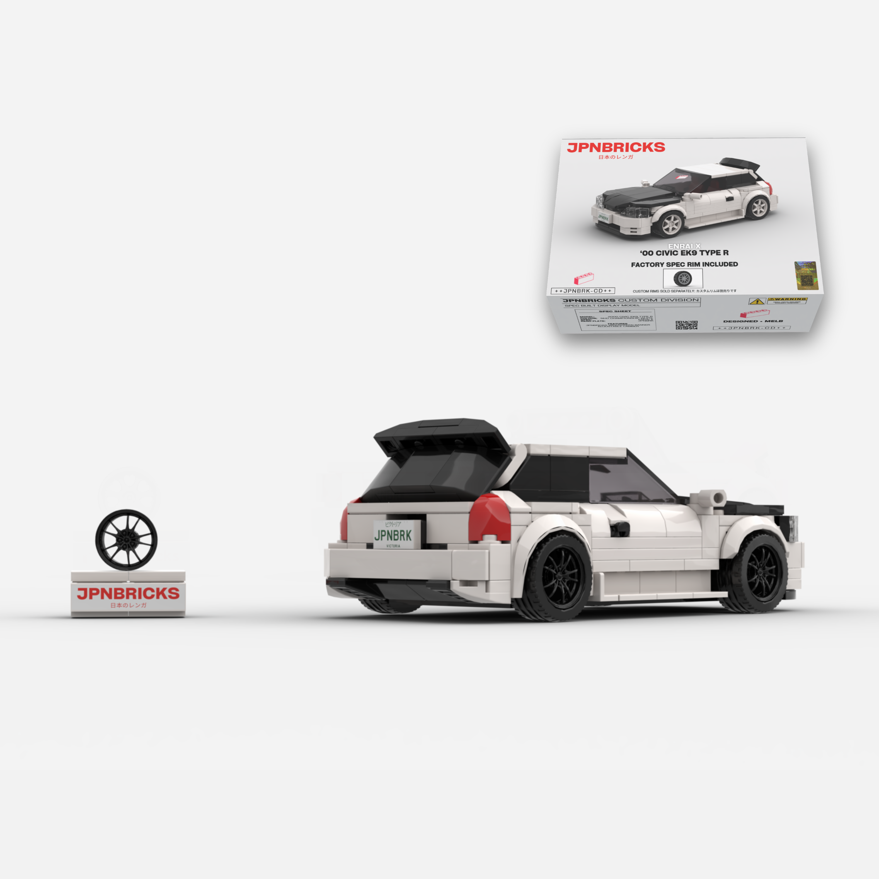 2000 Civic EK9 Type R NH0 Championship White Brick Car Model Kit