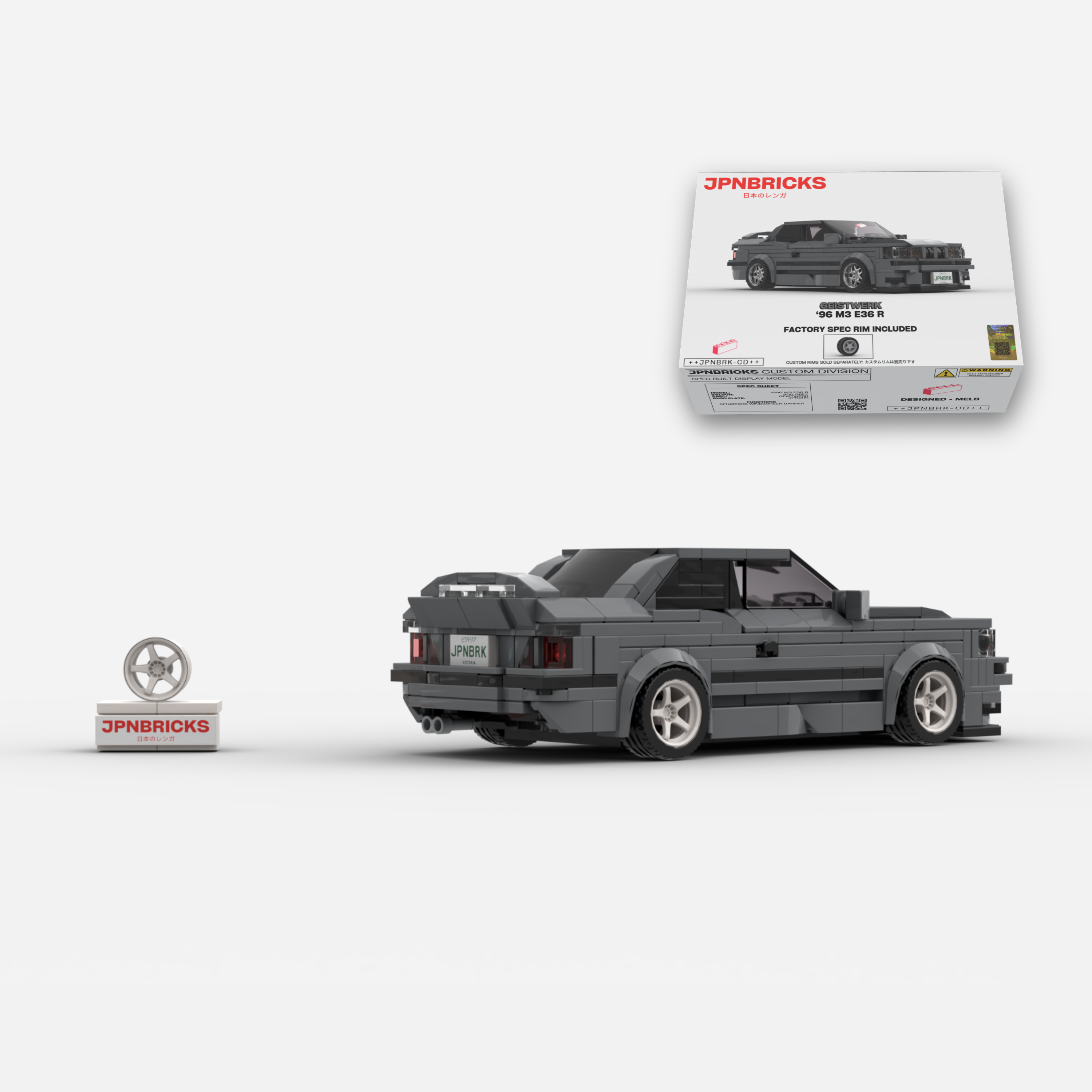 1996 M3 E36 R 400 Grey Brick Car Model Kit