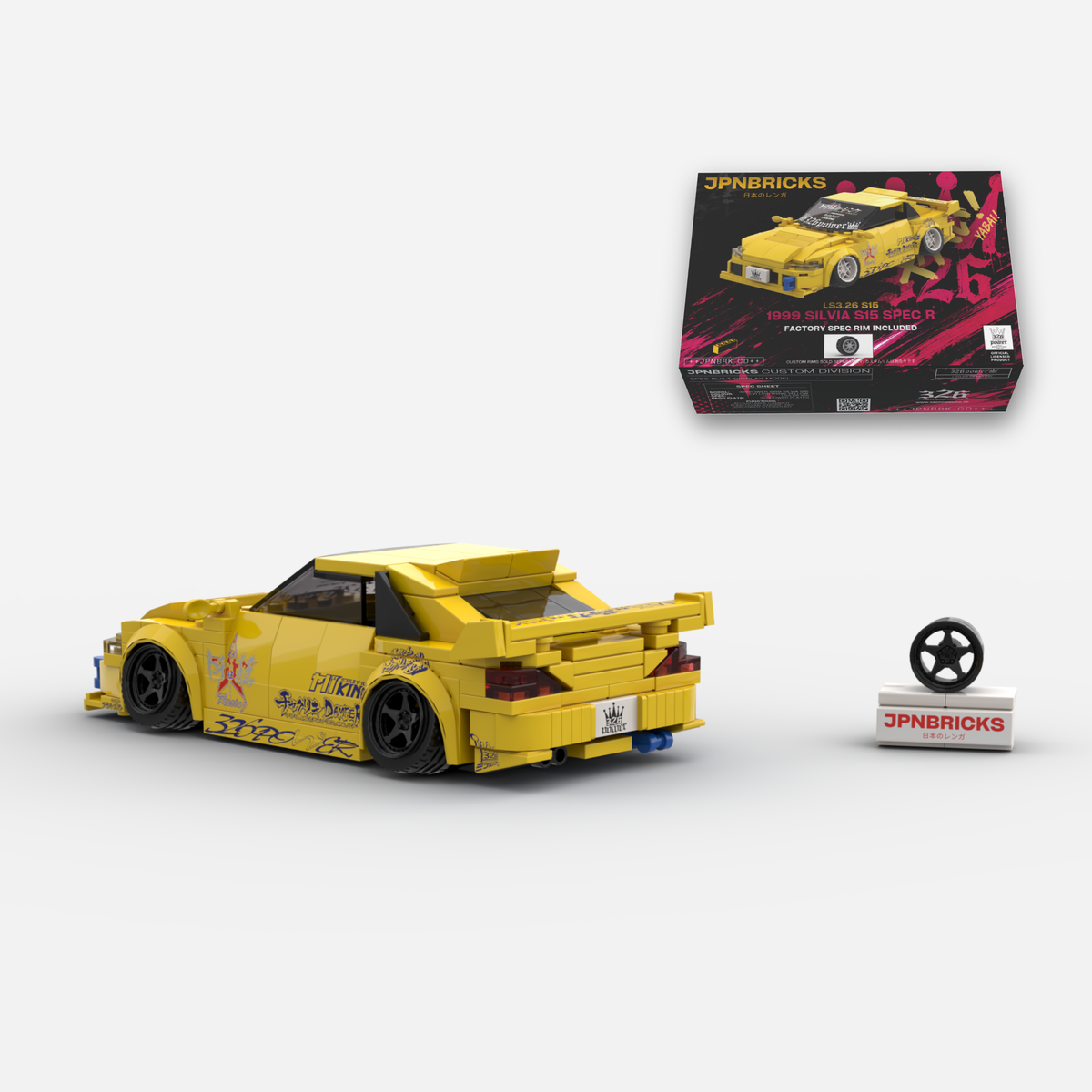 326POWER® LS3.26 S15 1999 Silvia S15 Spec R Brick Car Model Kit