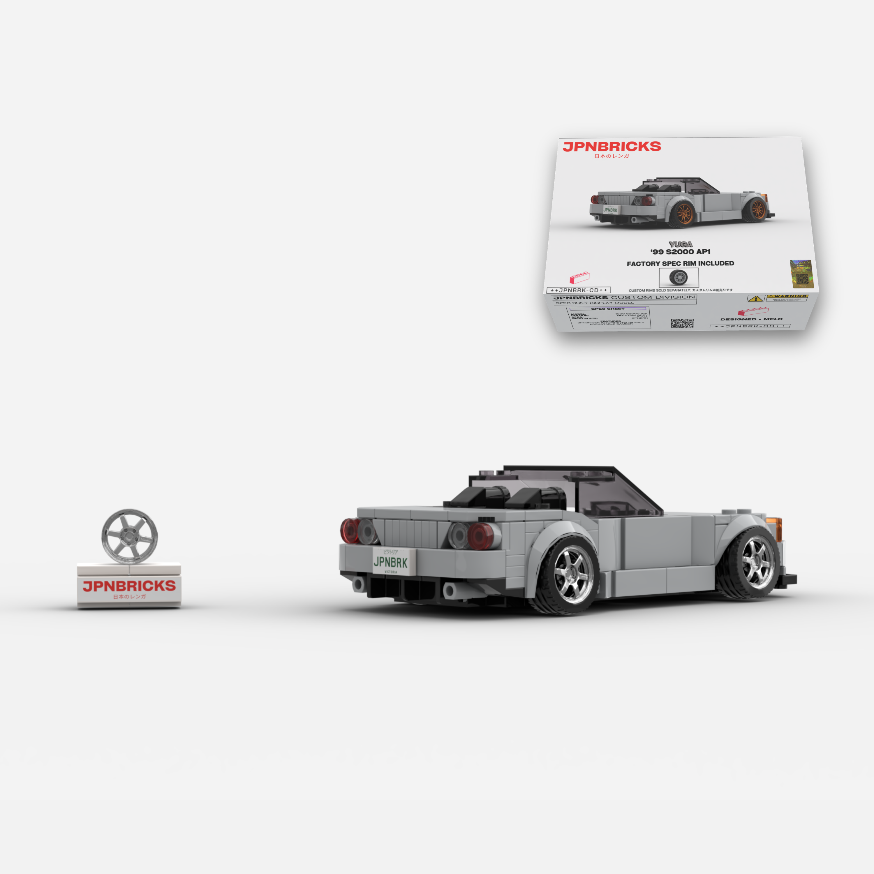 1999 S2000 AP1 NH-676M Grey Brick Car Model Kit
