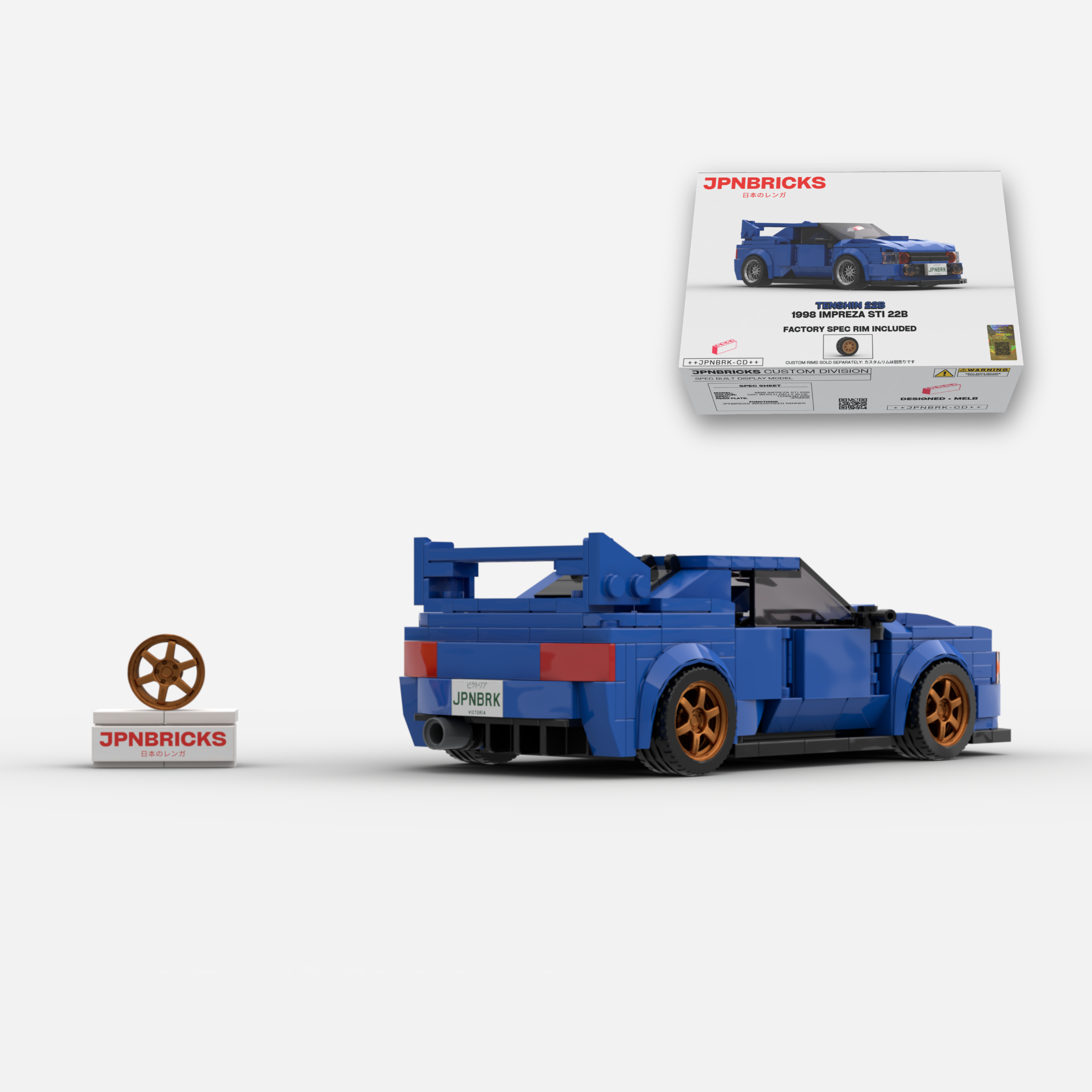 1998 Impreza STI 22B 02C World Rally Blue Brick Car Model Kit