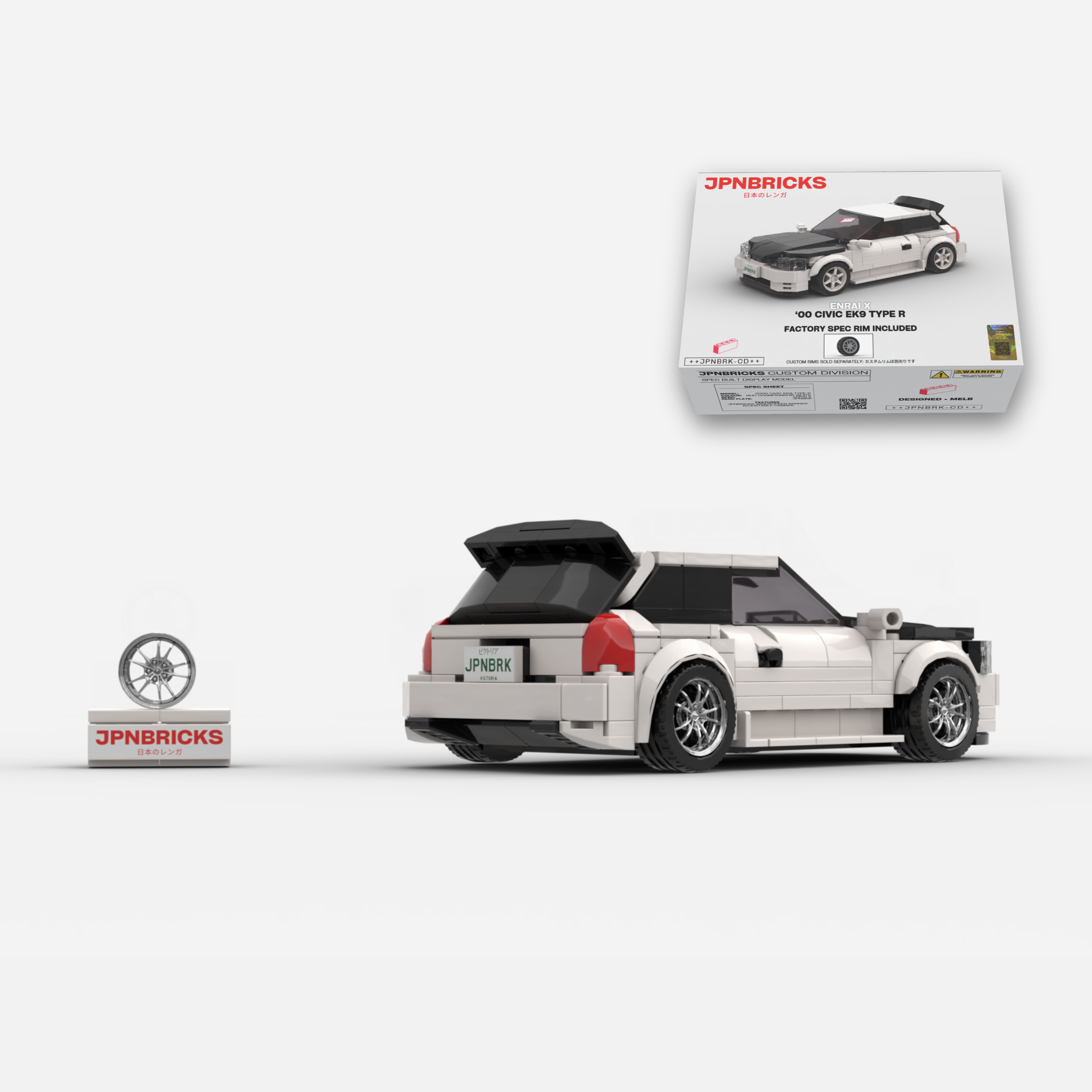 2000 Civic EK9 Type R NH0 Championship White Brick Car Model Kit