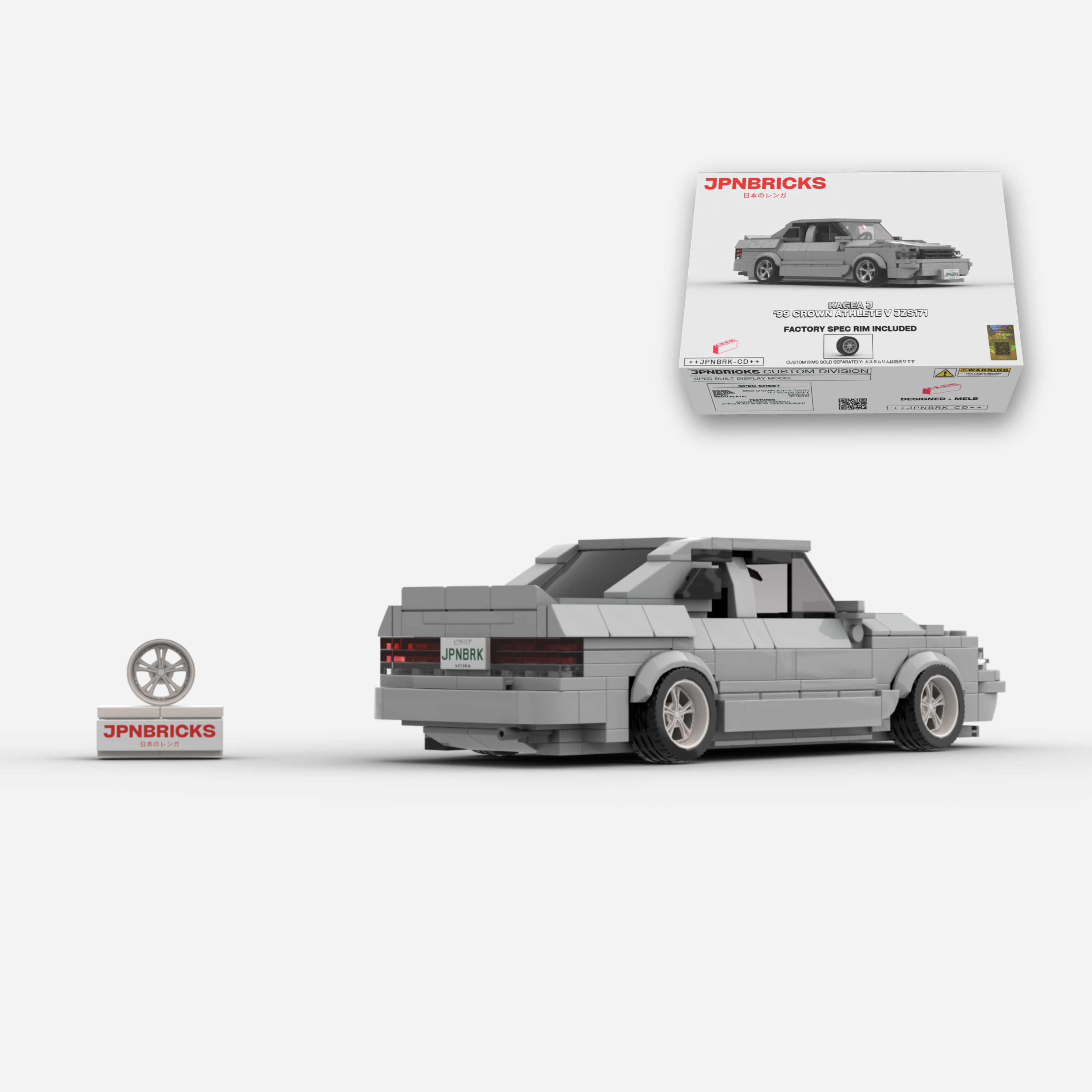 1999 Crown Athlete V JZS171 1F7 Silver Grey Brick Car Model Kit