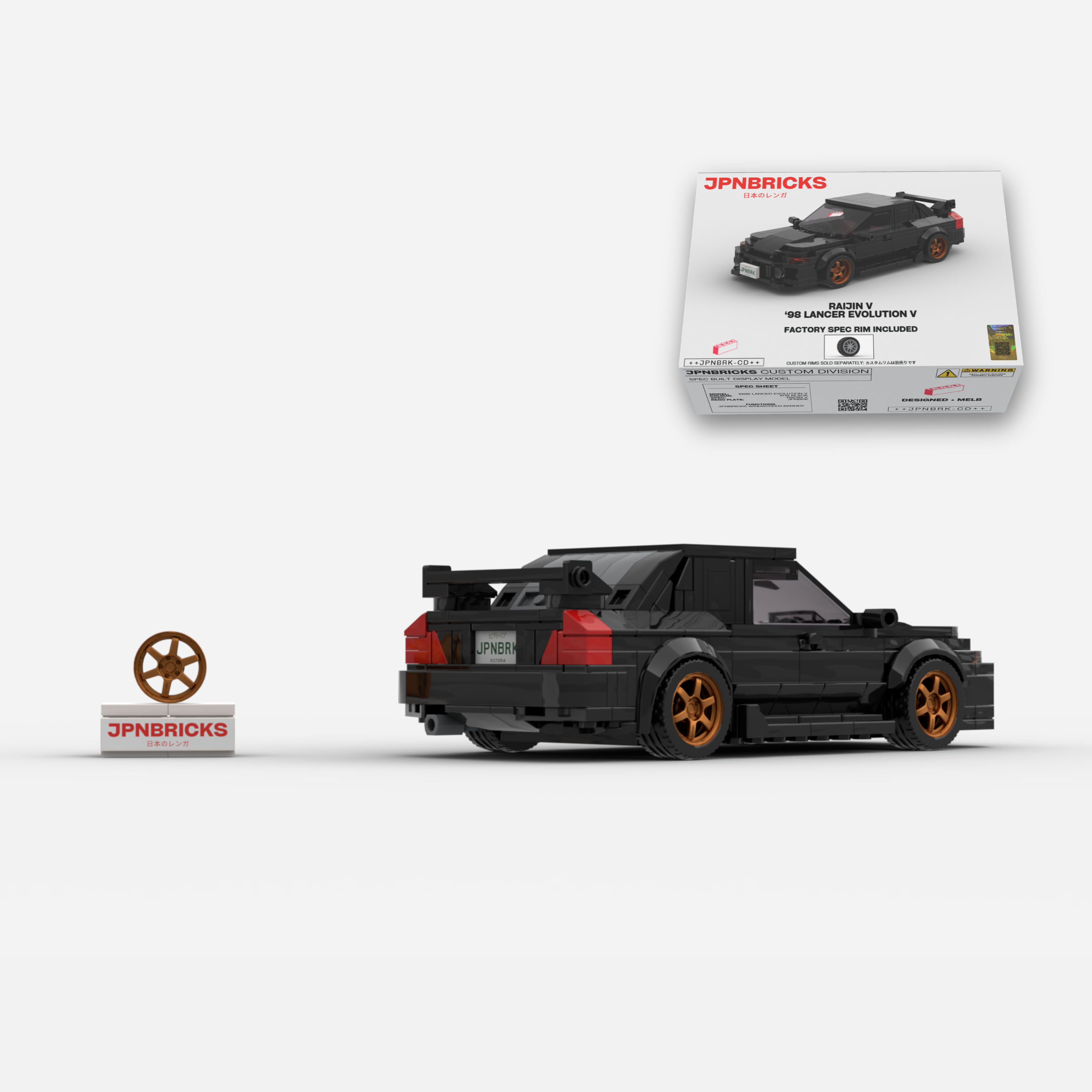 1998 Lancer Evolution V X08 Black Brick Car Model Kit