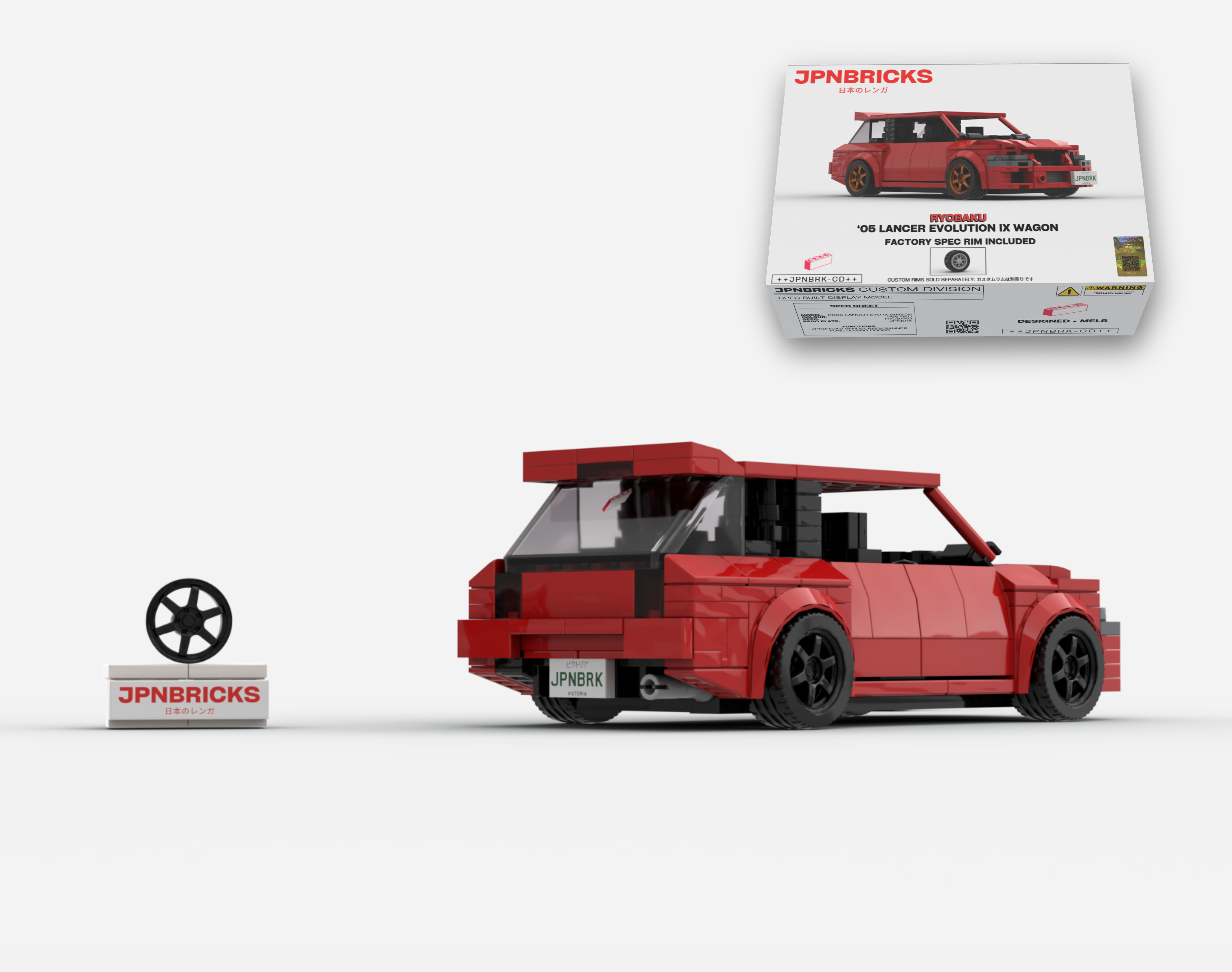 2005 LANCER EVOLUTION IX WAGON P85 RED BRICK CAR MODEL KIT