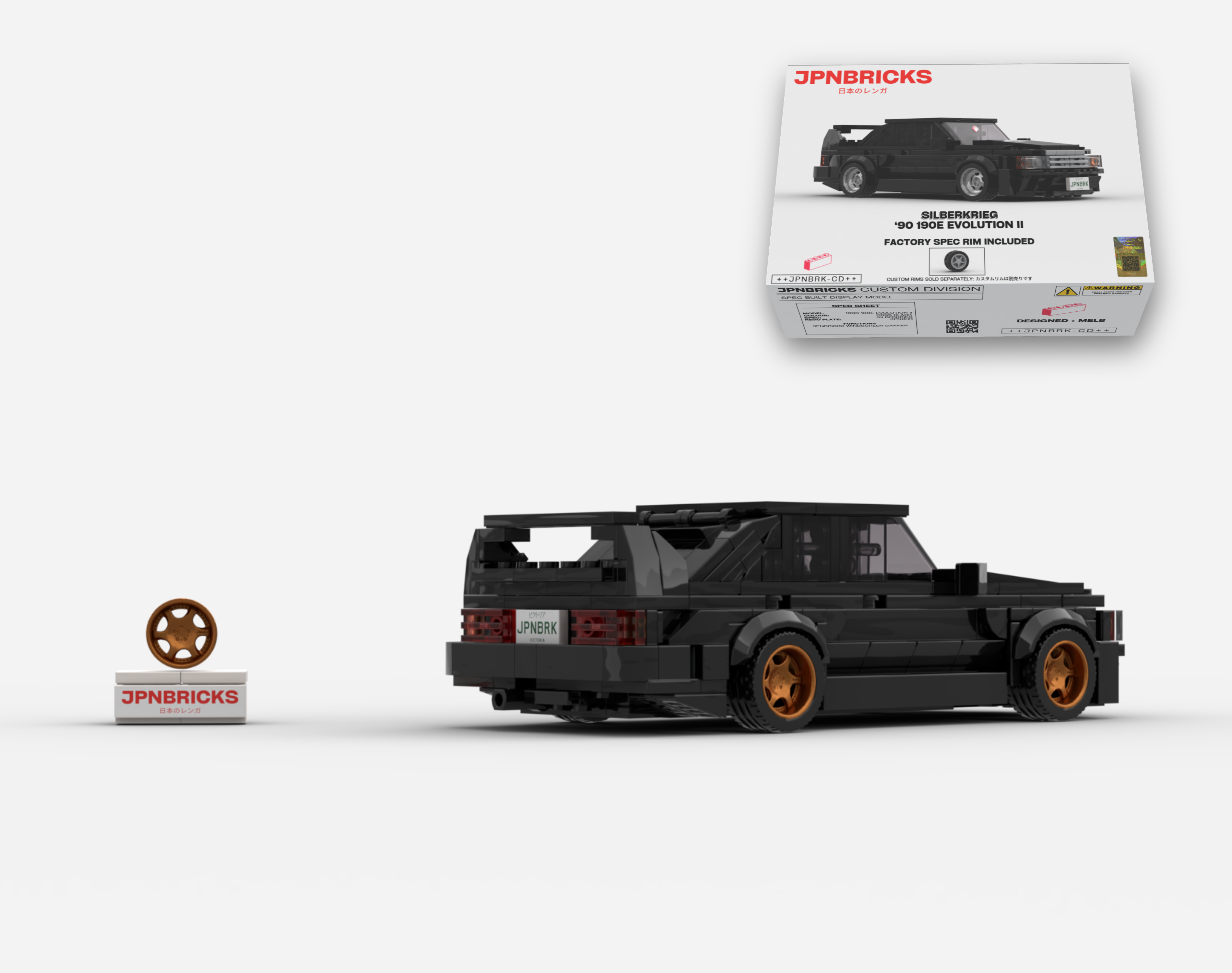 1990 190E EVOLUTION II DB99 BLACK BRICK CAR MODEL KIT